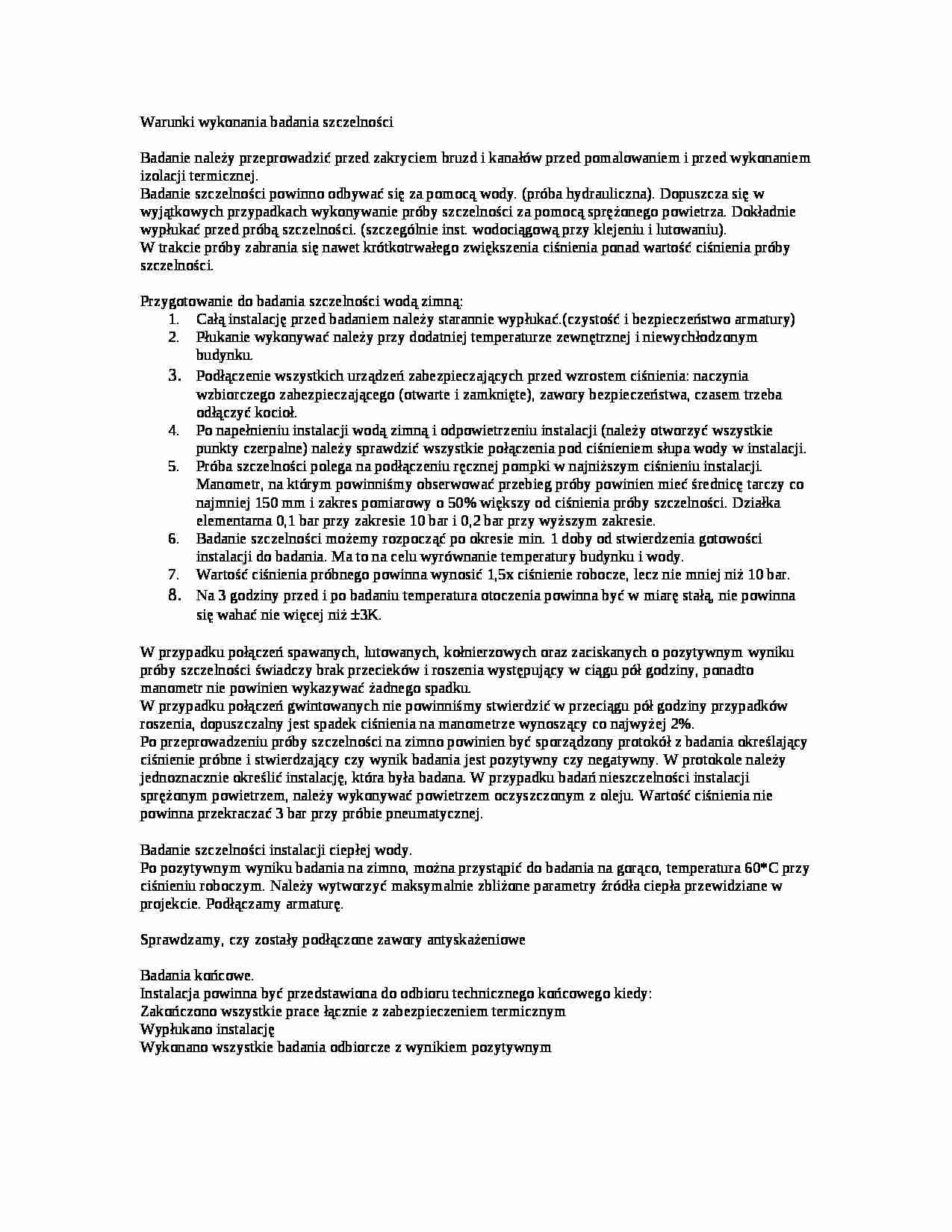 Badanie szczelności - wykład - strona 1