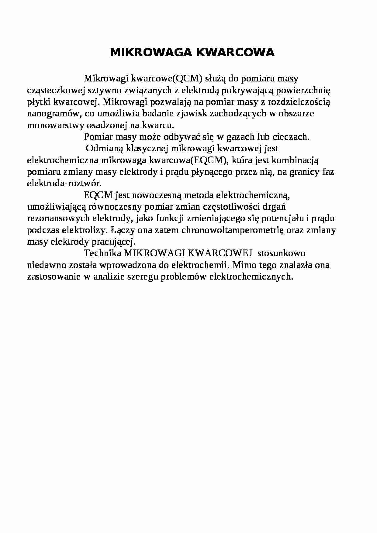 Wykład - mikrowaga kwarcowa - strona 1