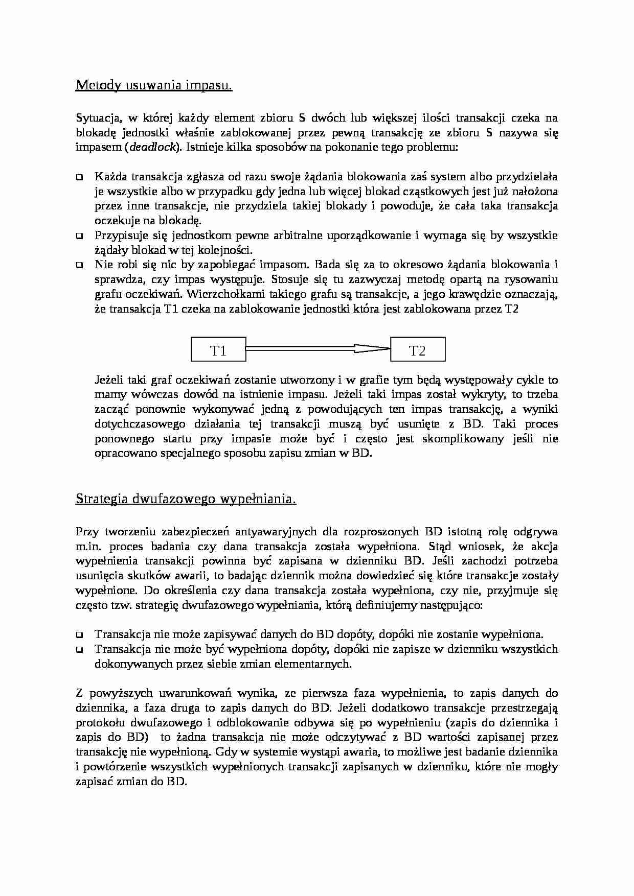 Metody usuwania impasu-opracowanie - strona 1