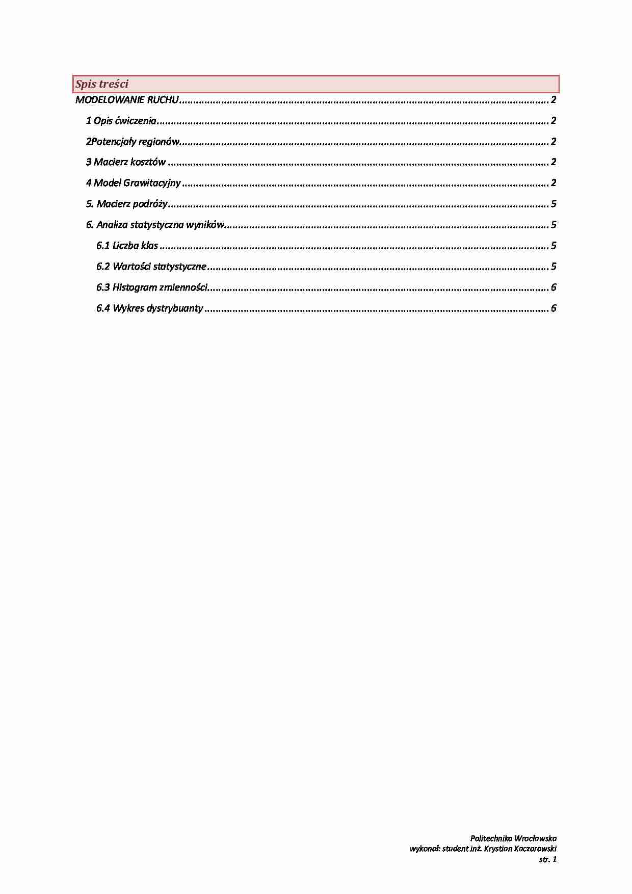 Modelowanie ruchu-opracowanie - strona 1