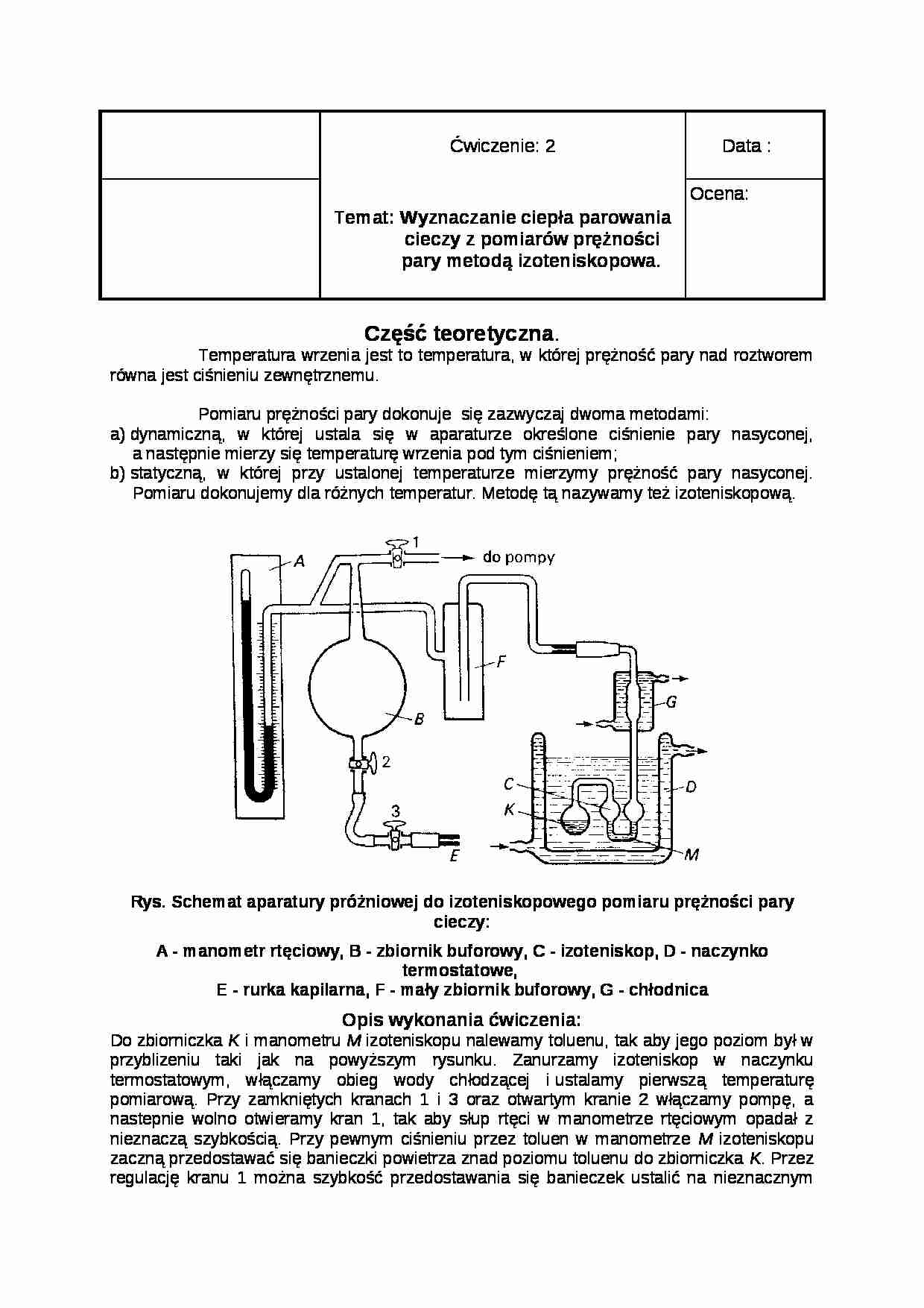 Wyznaczanie ciepła parowania cieczy - wykład - strona 1