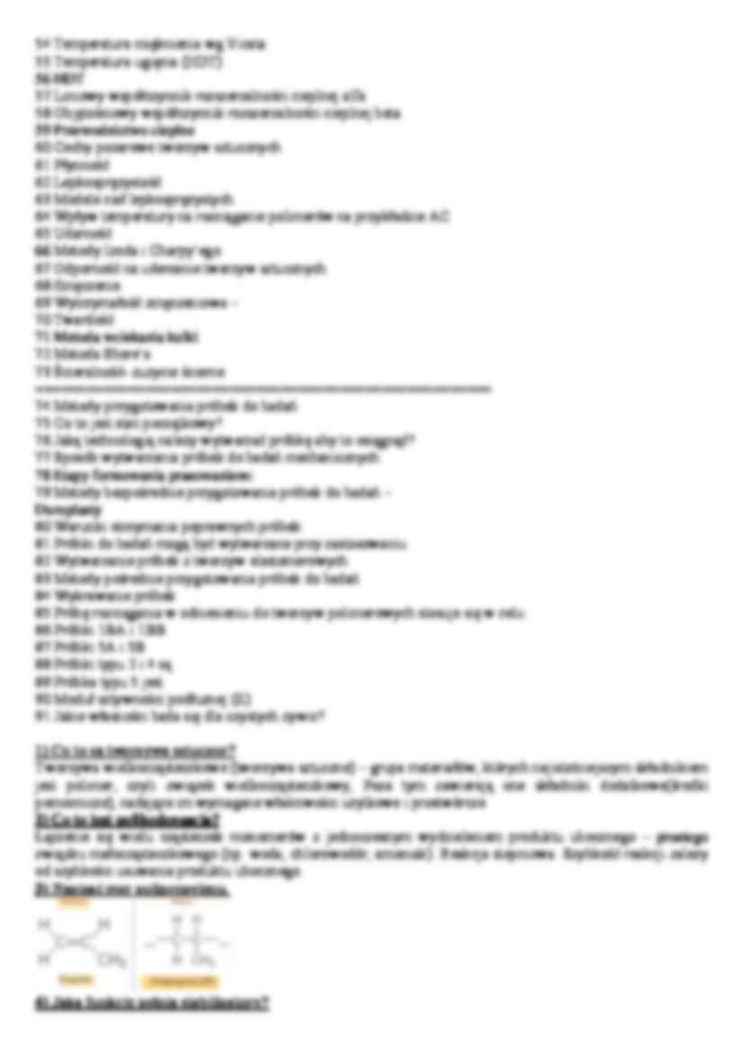 Pytania i odpowiedzi na kolokwium - Tworzywa sztuczne - strona 2