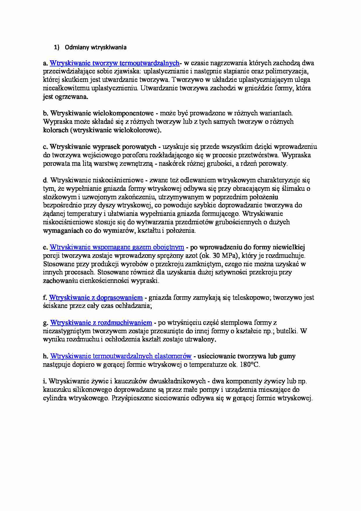 Odmiany wtryskiwania-opracowanie - strona 1