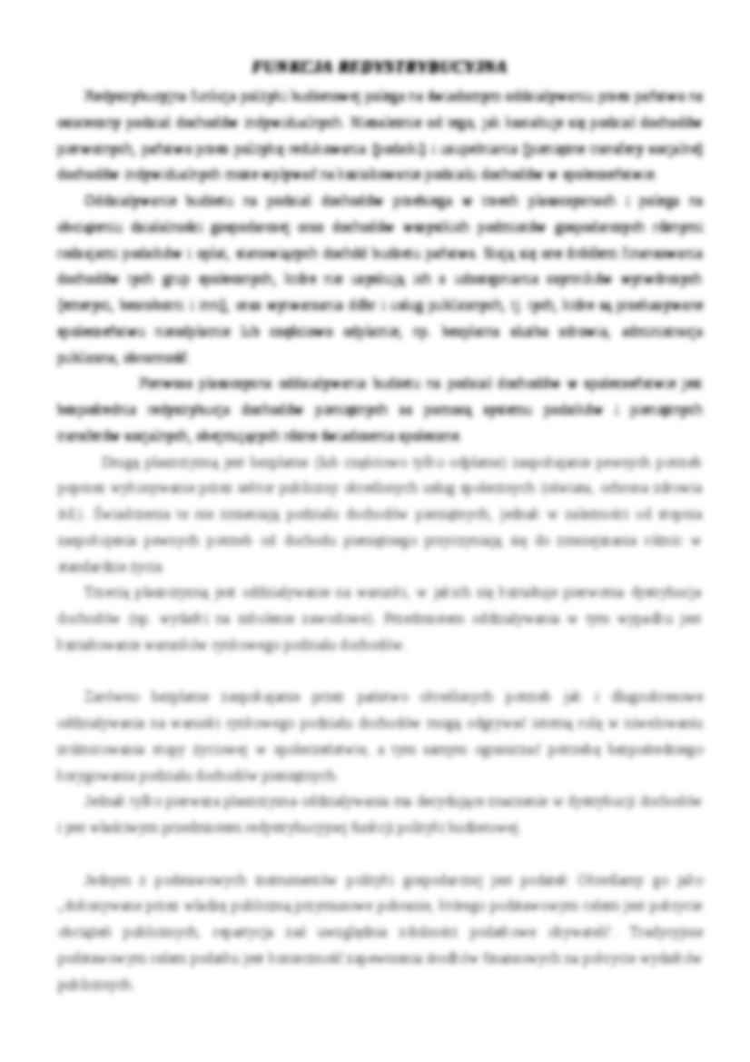 funkcje pollityki budżetowej-zebrane informacje z wykładu - strona 3