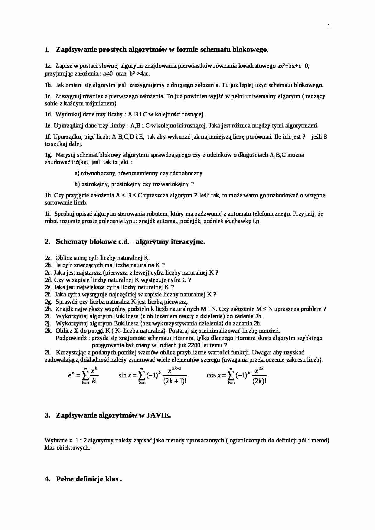 Podstawy programowania obiektowego-zadania - strona 1