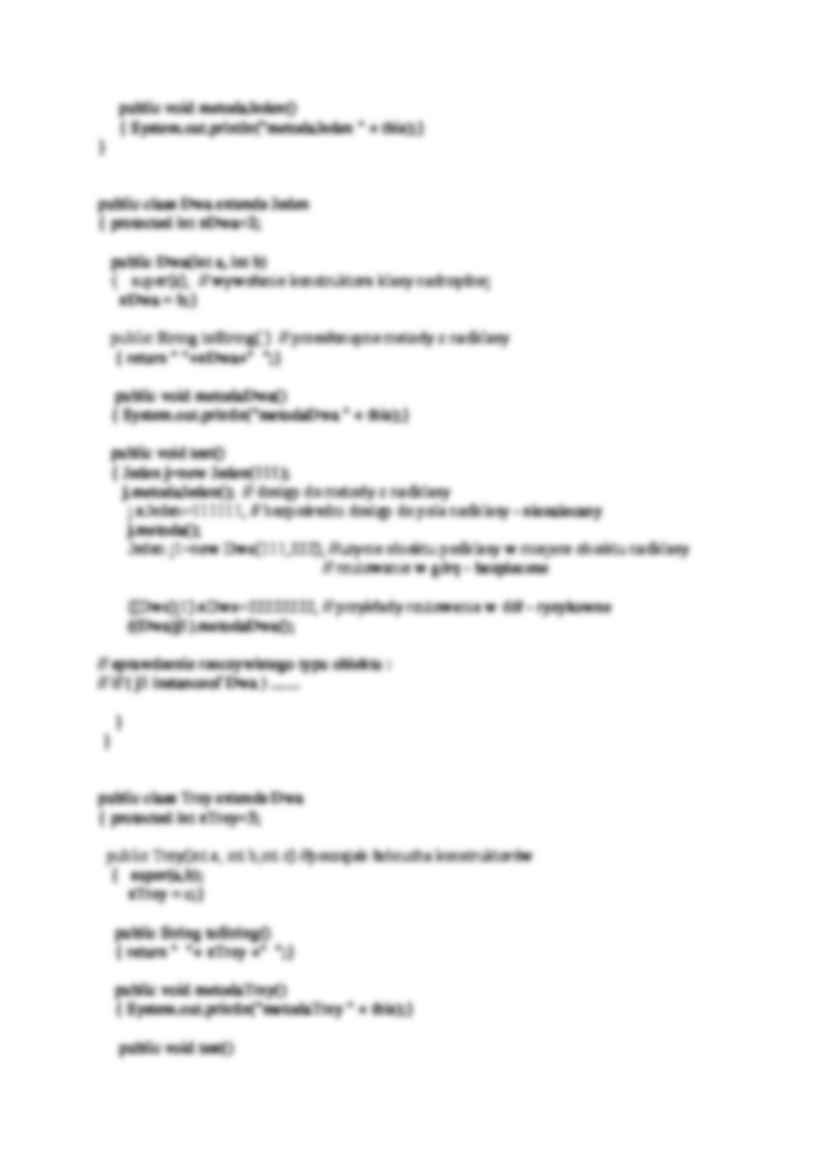 Hierarchia klas, dziedziczenie, polimorfizm-opracowanie - strona 3