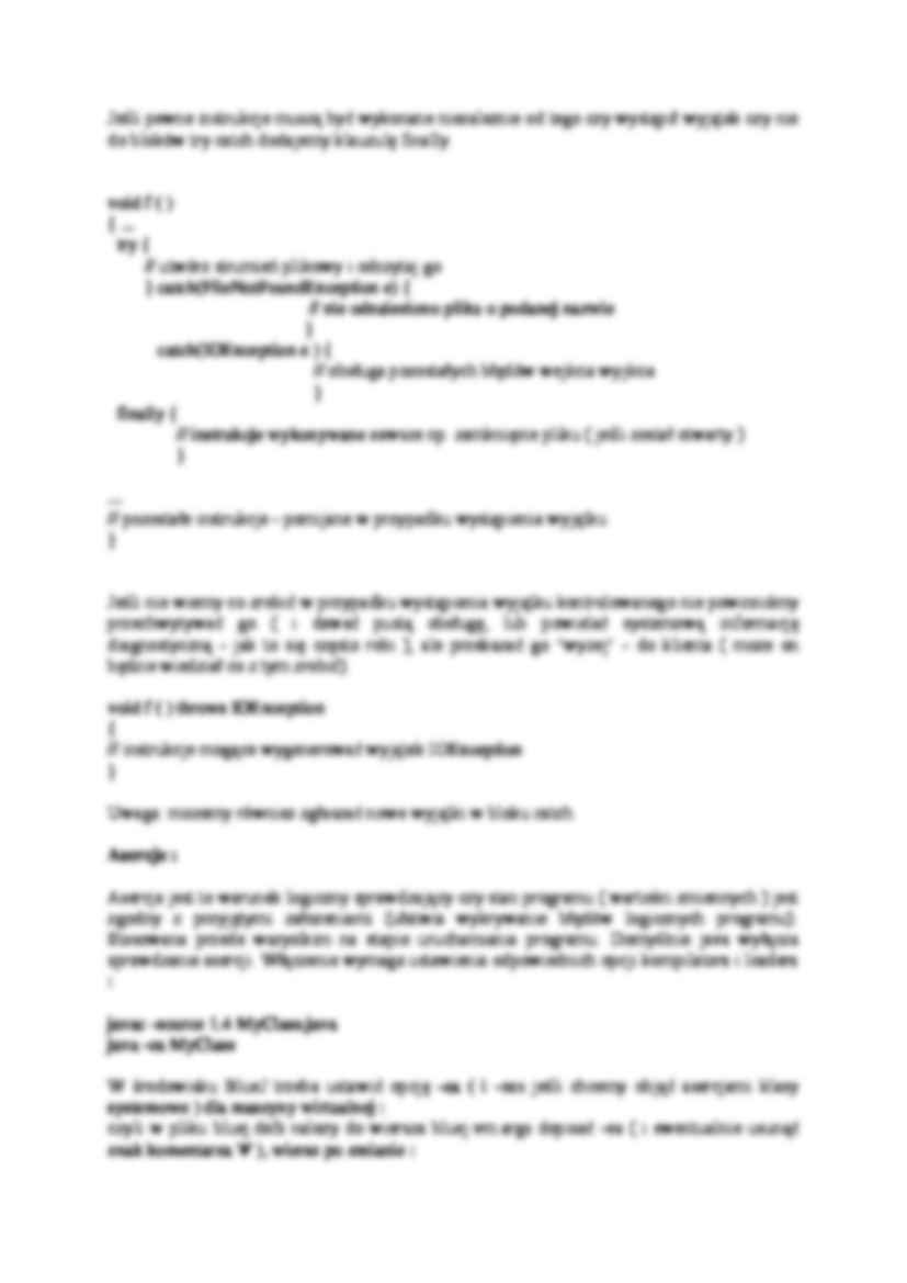 Wychwytywanie błędnych zachowań programu-asercje, wyjątki - strona 3