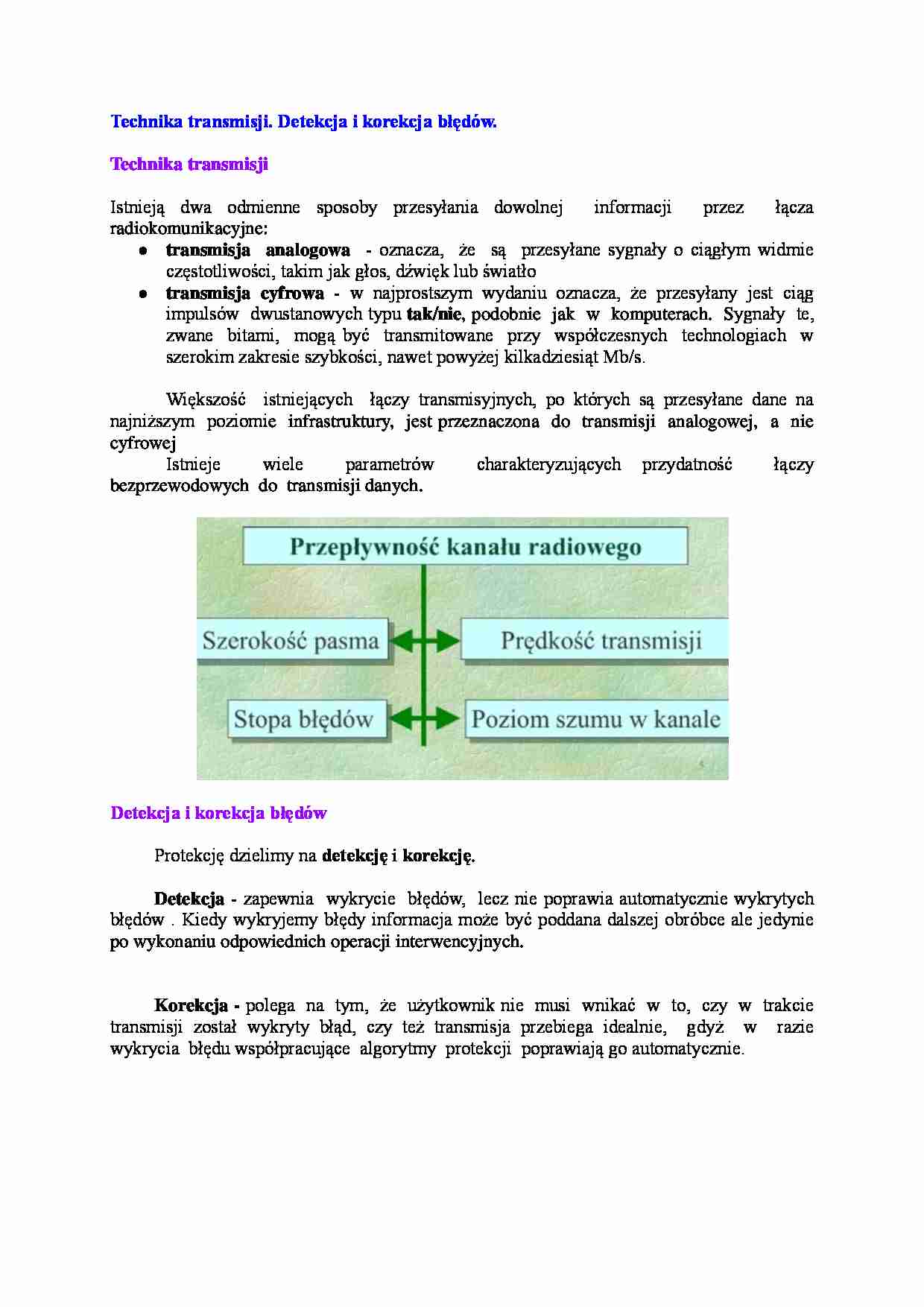 Technika transmisji-opracowanie - strona 1