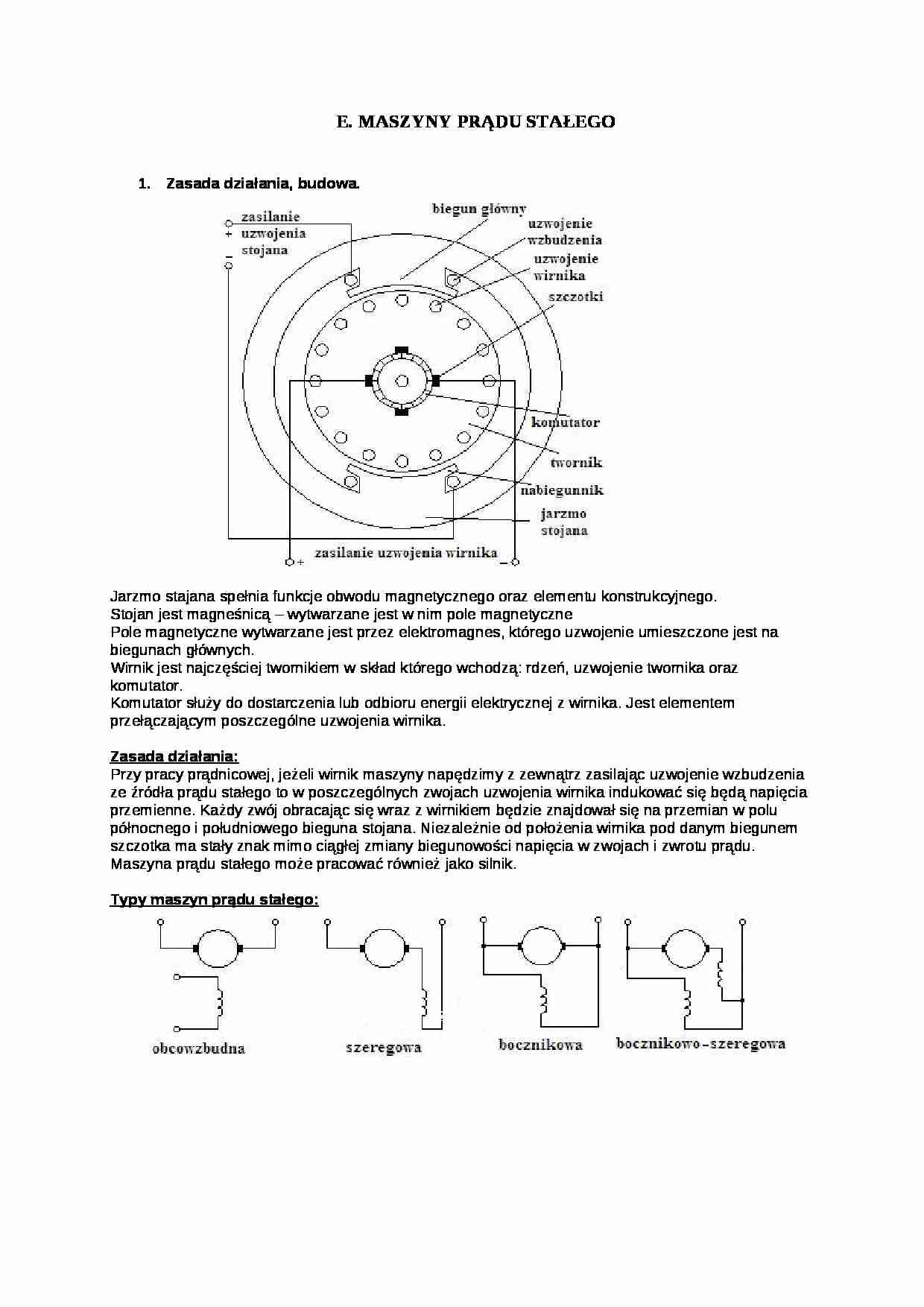 Maszyny prądu stałego-opracowanie - strona 1