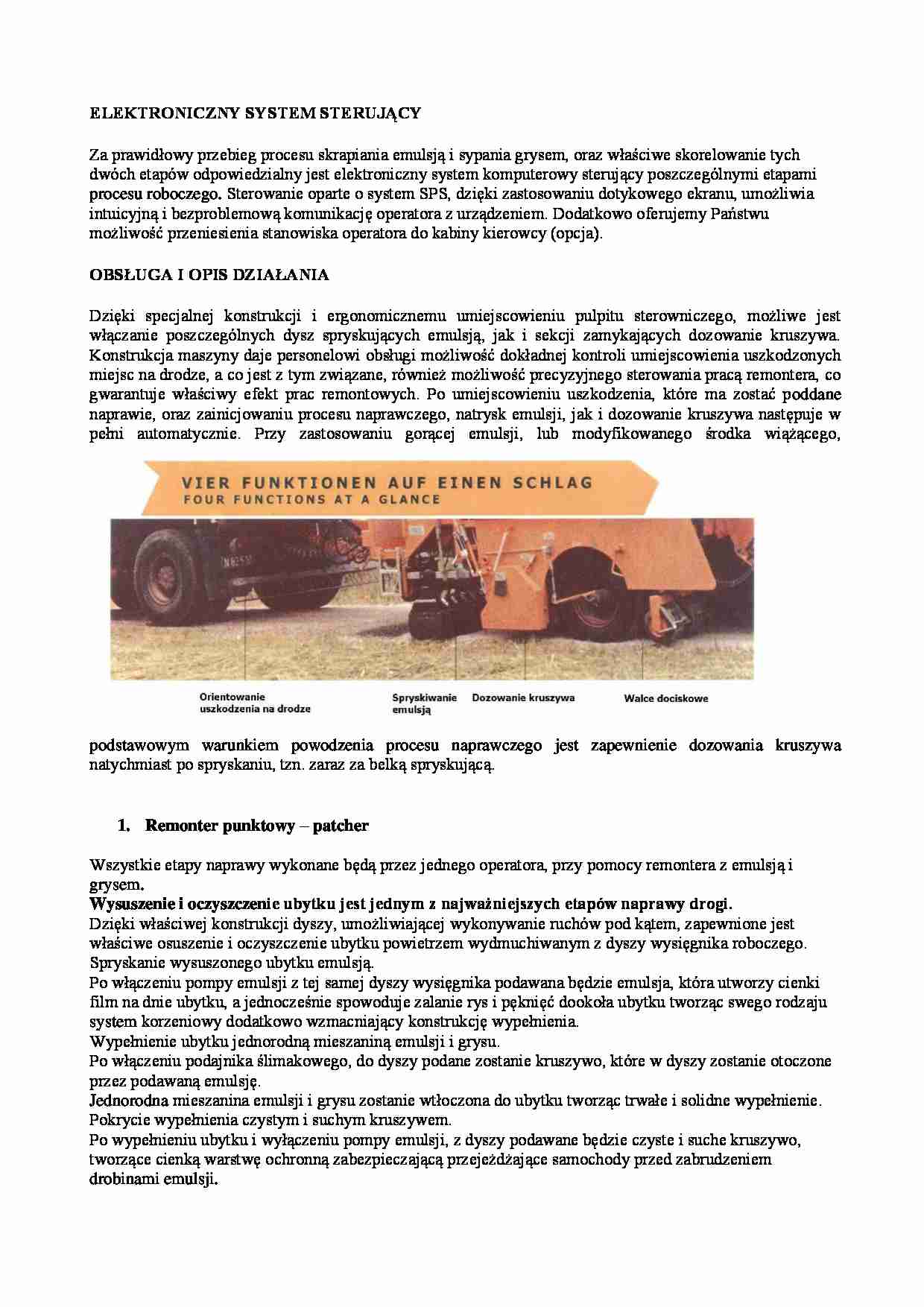 Elektroniczny system sterujący-opracowanie - strona 1