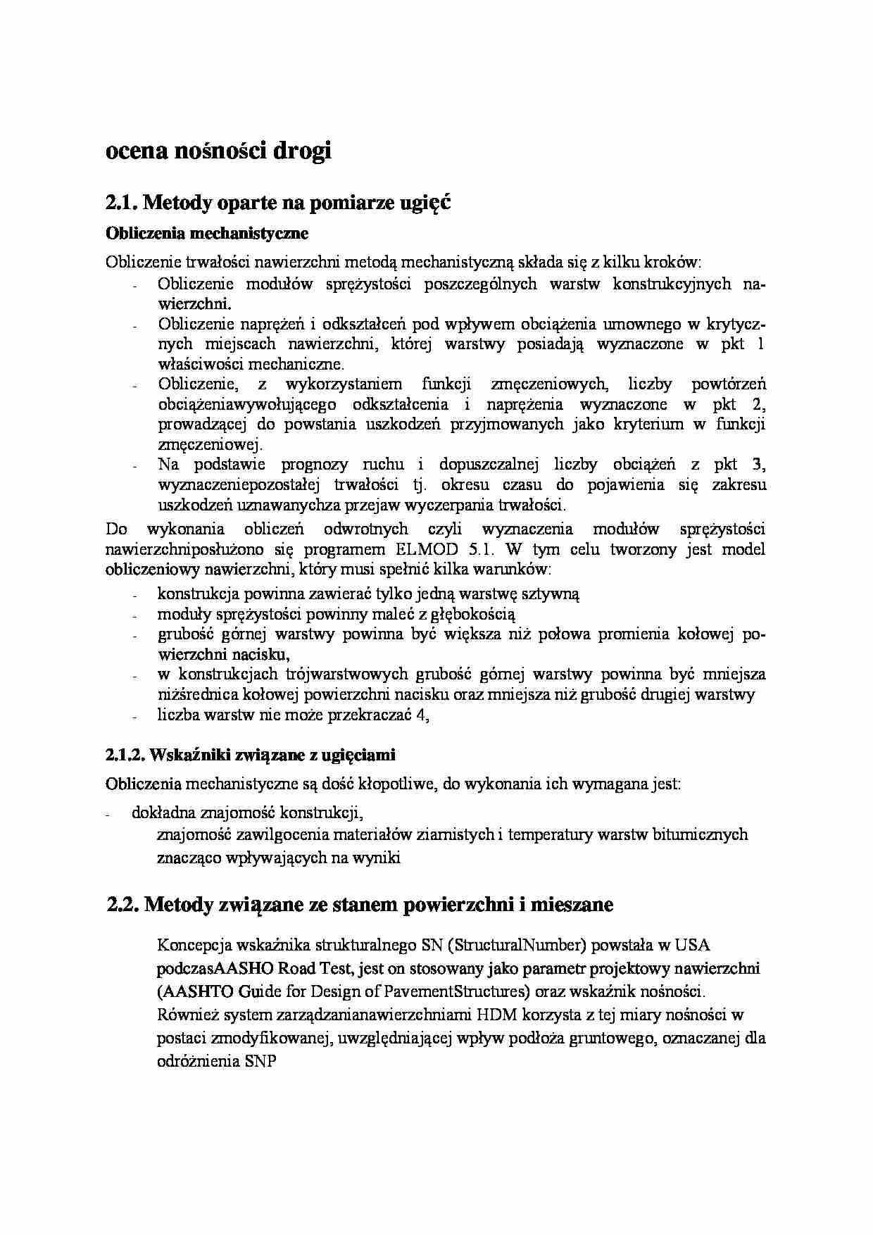 Ocena nośności drogi-opracowanie - strona 1