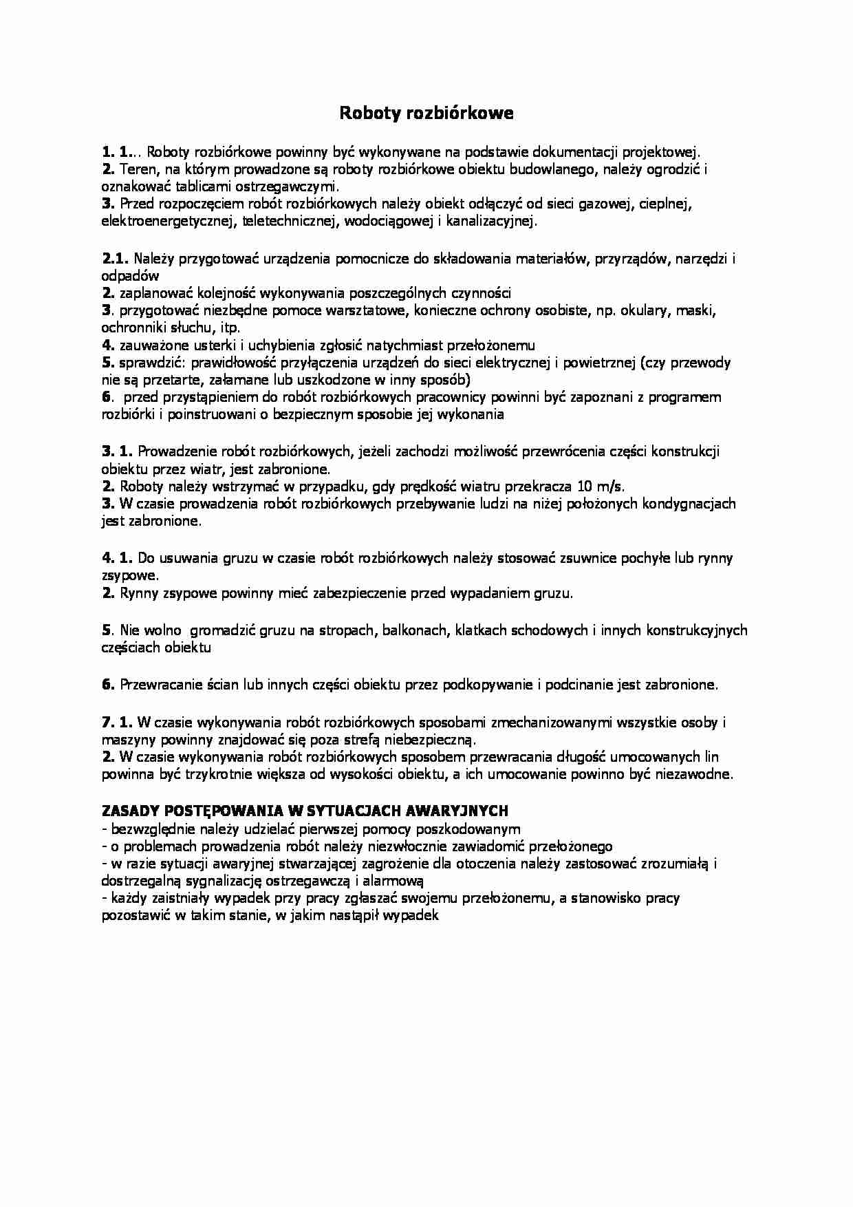 Roboty rozbiórkowe-opracowanie - strona 1