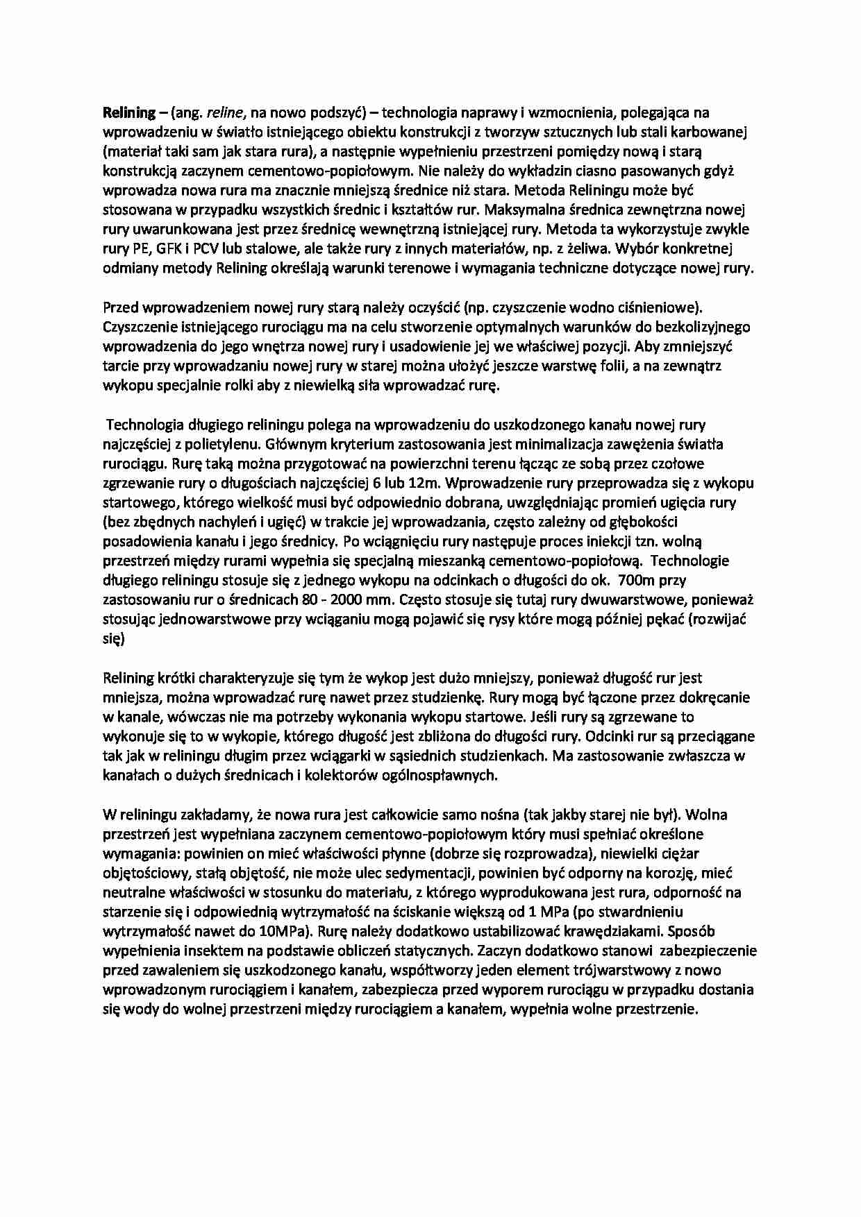 Relining-opracowanie - strona 1