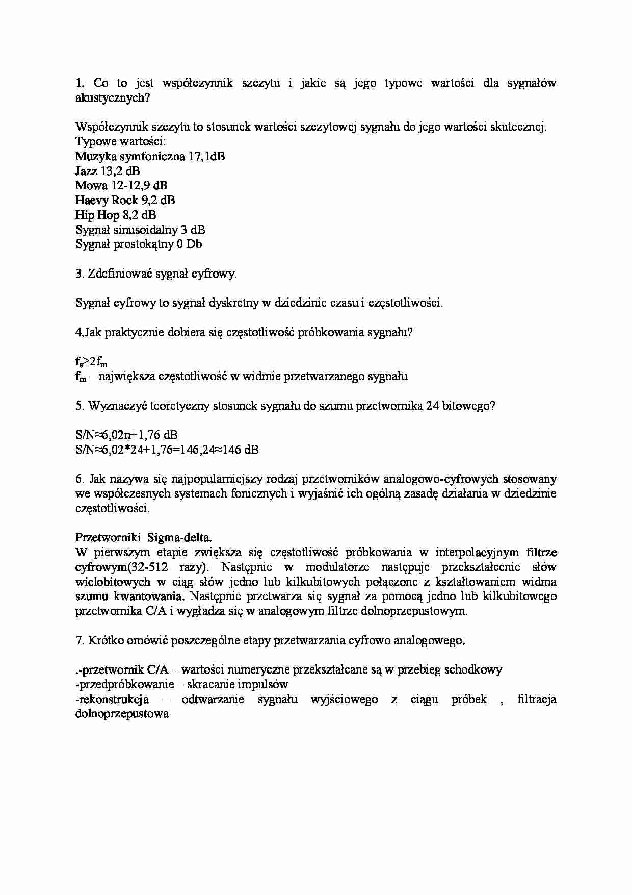 Wykład  - zagadnienia do egzaminu - strona 1