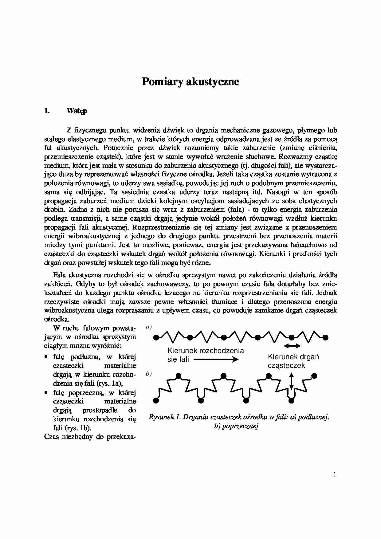 Pomiary akustyczne-opracowanie - strona 1
