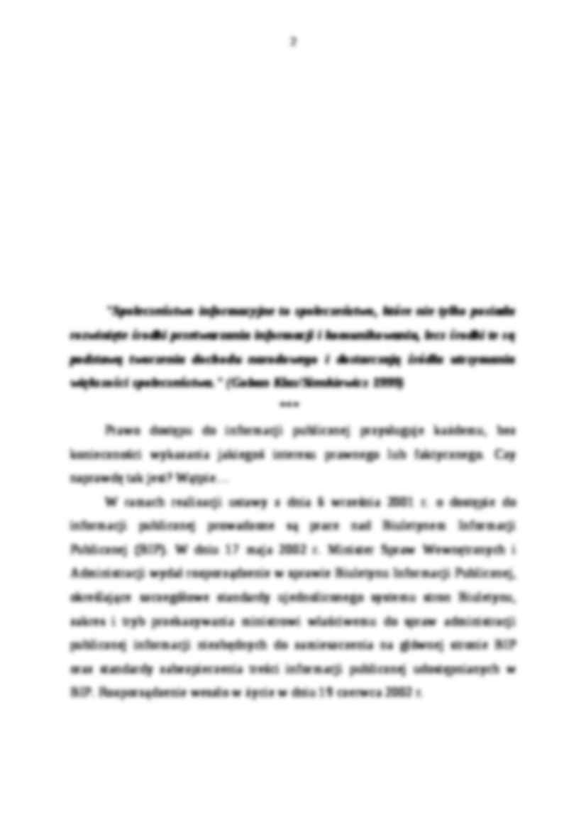 Dostęp do informacji publicznej w społeczeństwie informacyjnym-opracowanie - Społeczeństwo - strona 2