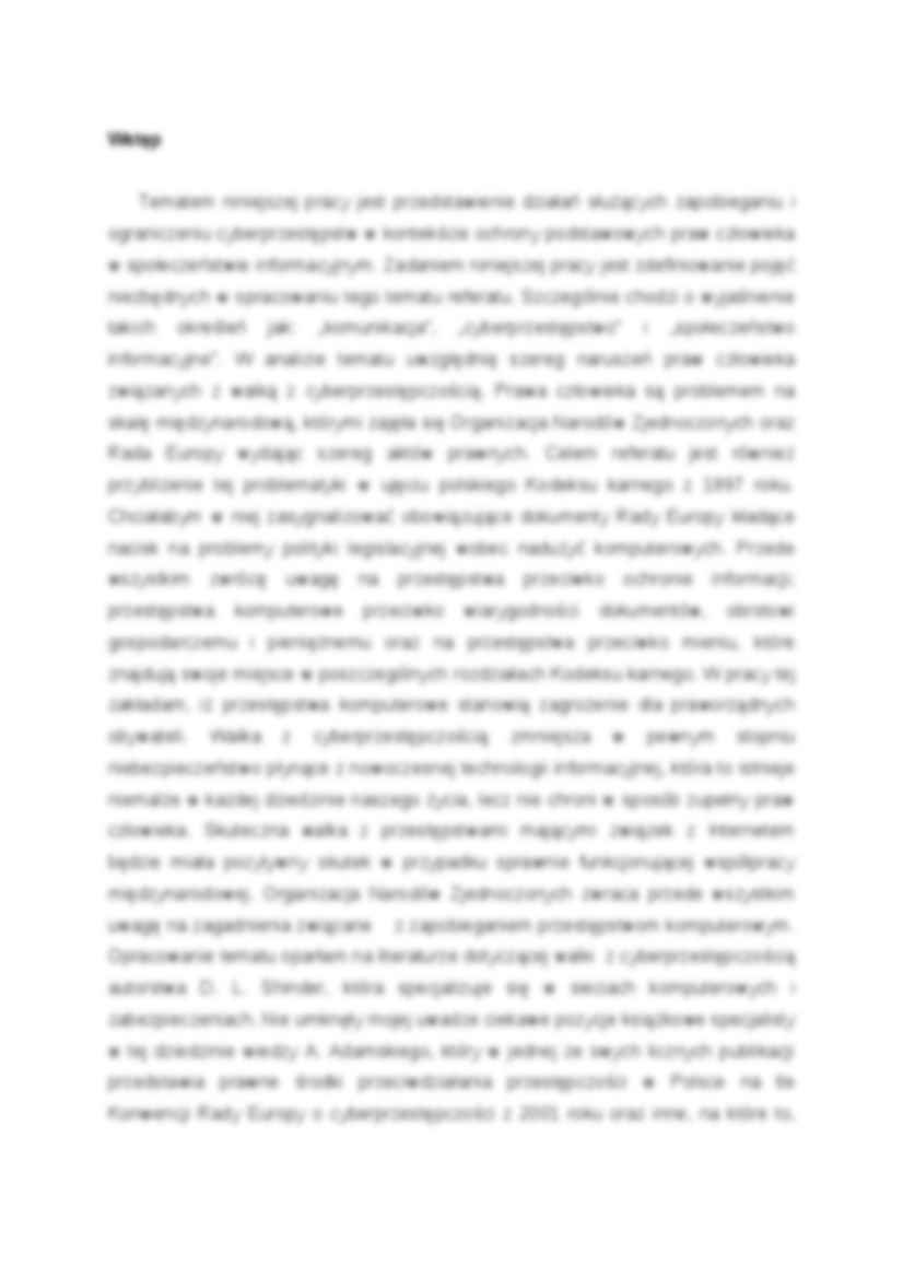 Walka z cyberprzestępczością a naruszenie praw człowieka-referat - strona 3