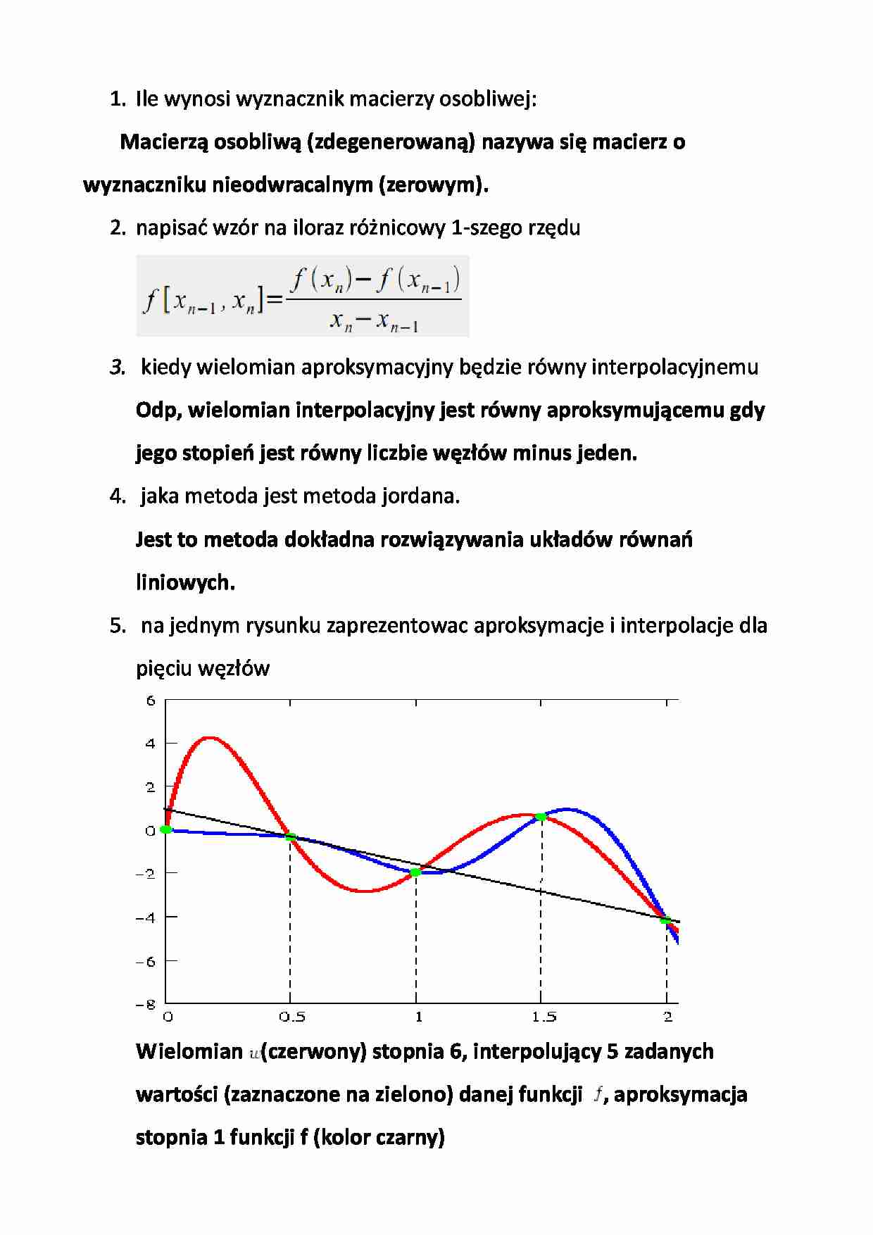 Metody numeryczne-pytania i odpowiedzi 2 - strona 1