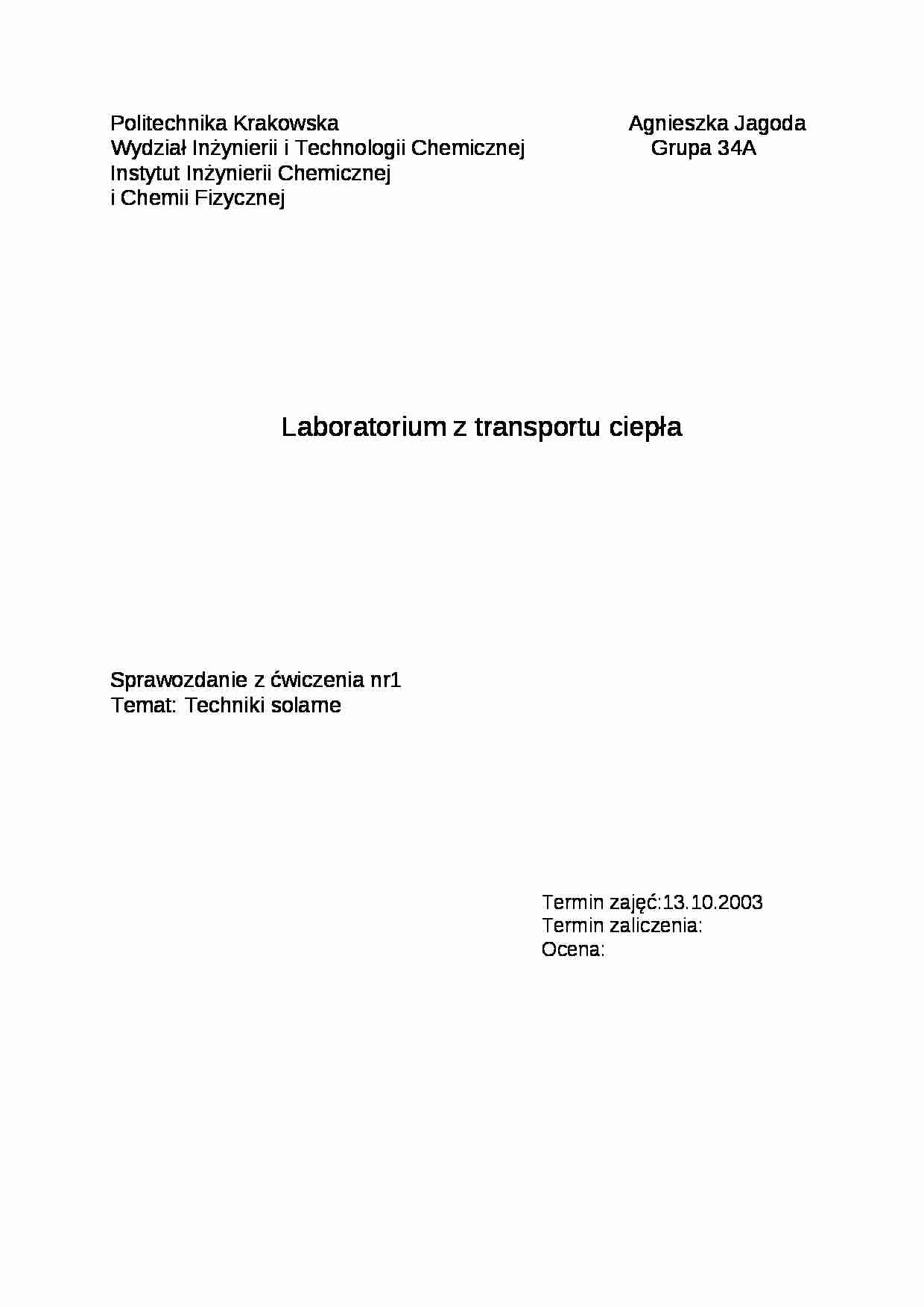 Techniki solarne-opracowanie - strona 1