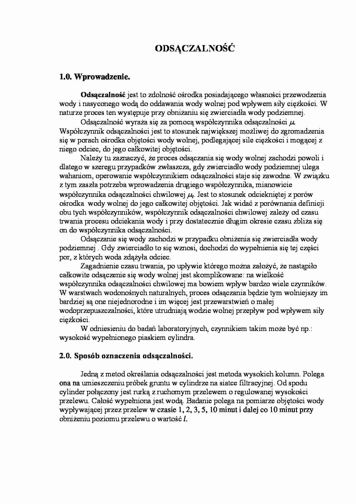 Odsączalność - wykład - strona 1