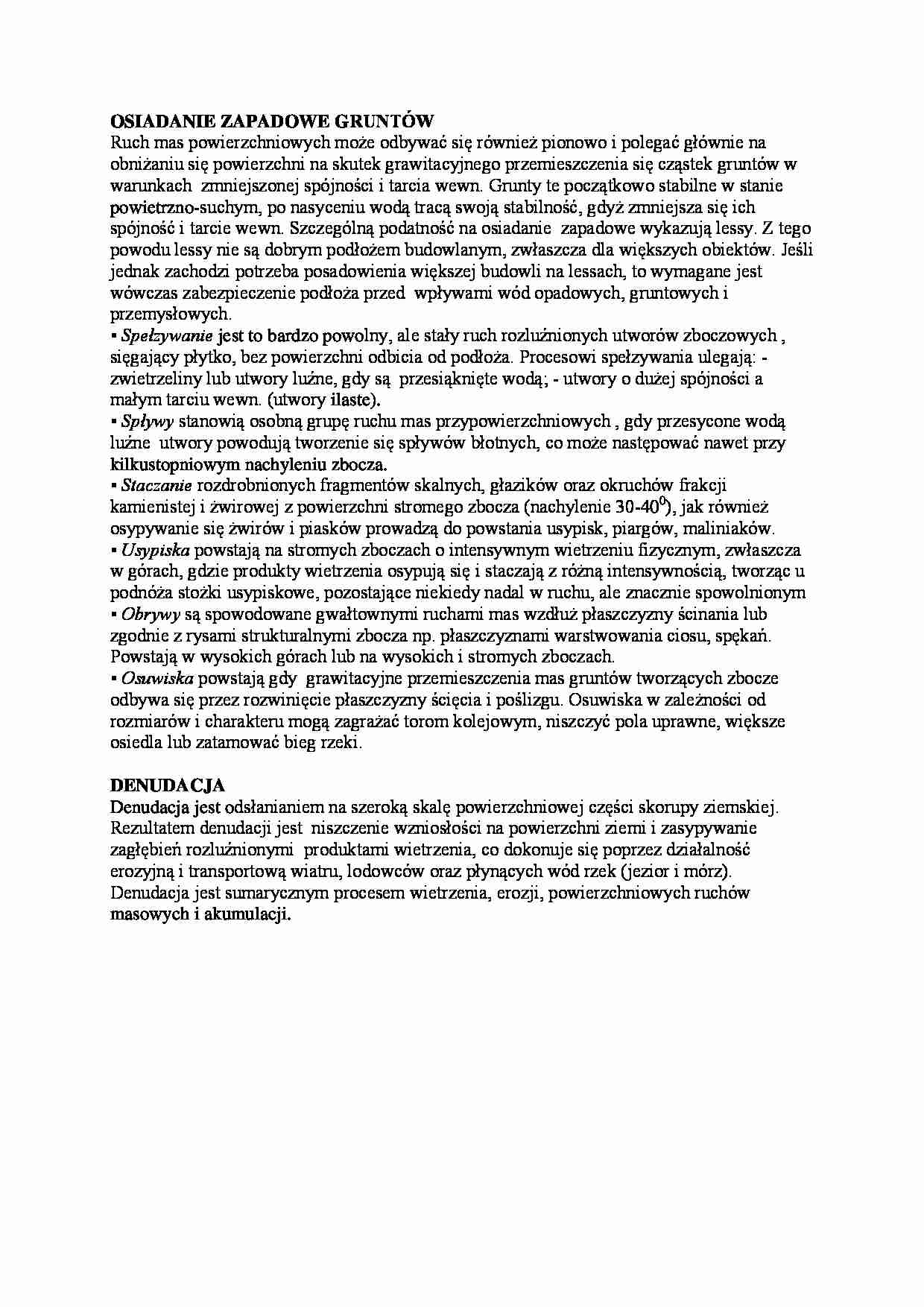 Osiadanie zapadowe gruntów-opracowanie - strona 1