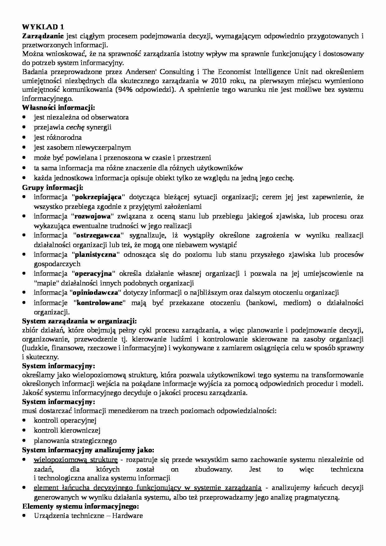 Systemy ekspertowe-wykłady w pliku worda - strona 1