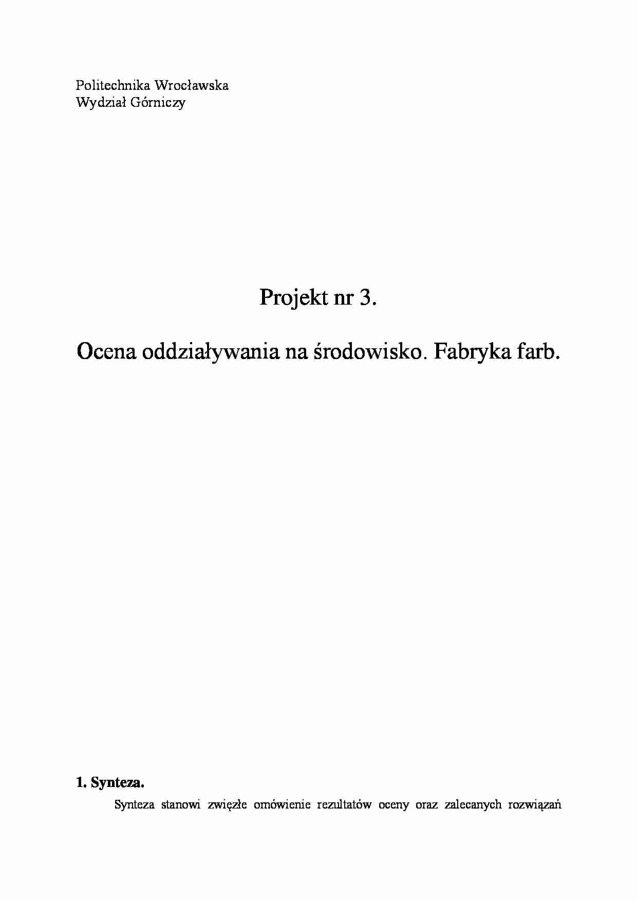  Fabryka farb-ocena oddziaływania na środowisko - strona 1