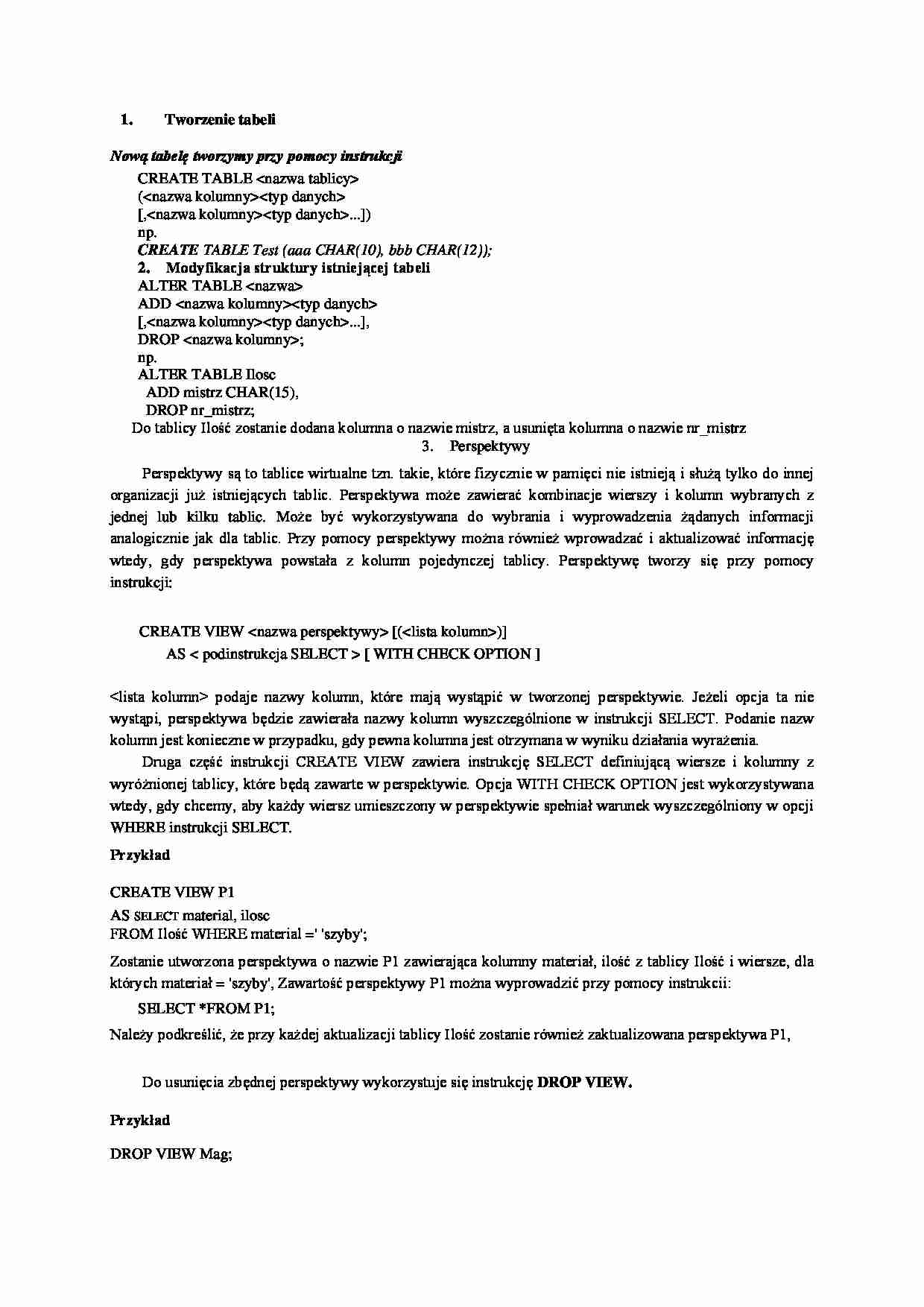 Tworzenie tabeli-opracowanie - strona 1