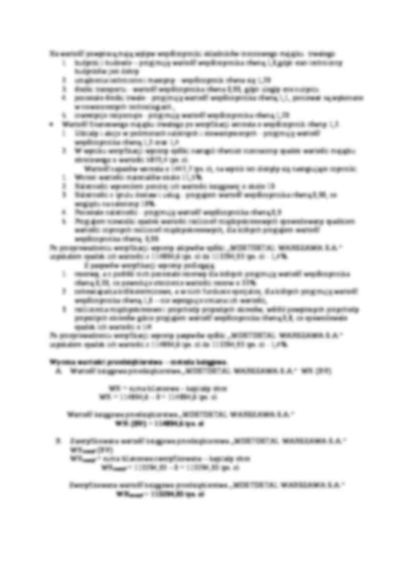 Weryfikacja wyceny przedsiębiorstwa-projekt - strona 3