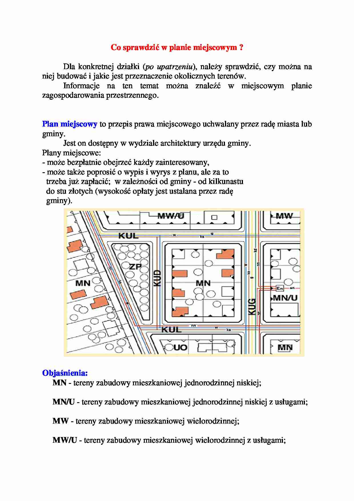 Plan miejscowy, plan zagospodarowania-opracowanie - strona 1