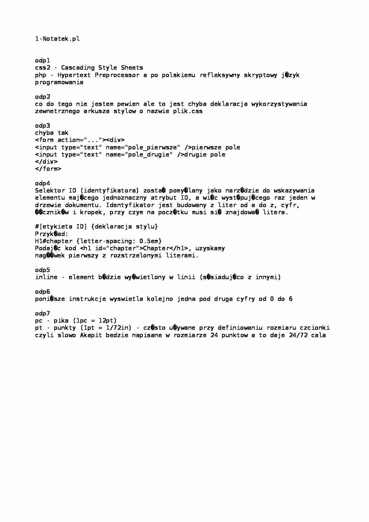 Technologie internetowe-opracowane zagadnienia na egzamin - strona 1