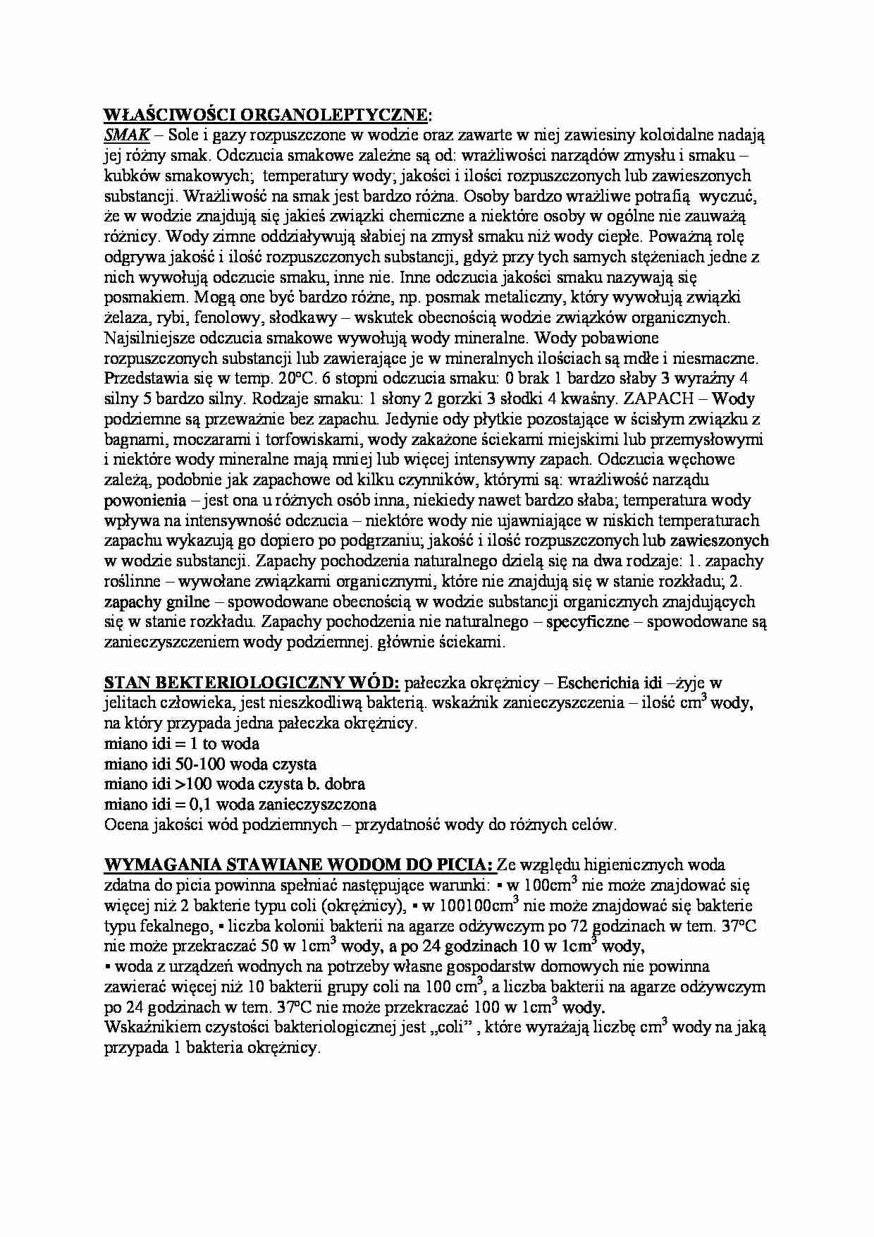 Właściwości organoleptyczne-opracowanie - strona 1