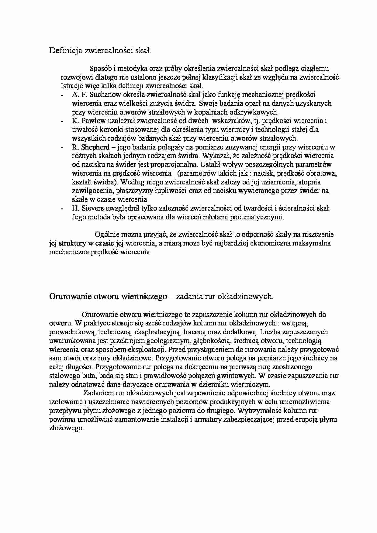 Definicja zwiercalności skał-opracowanie - strona 1