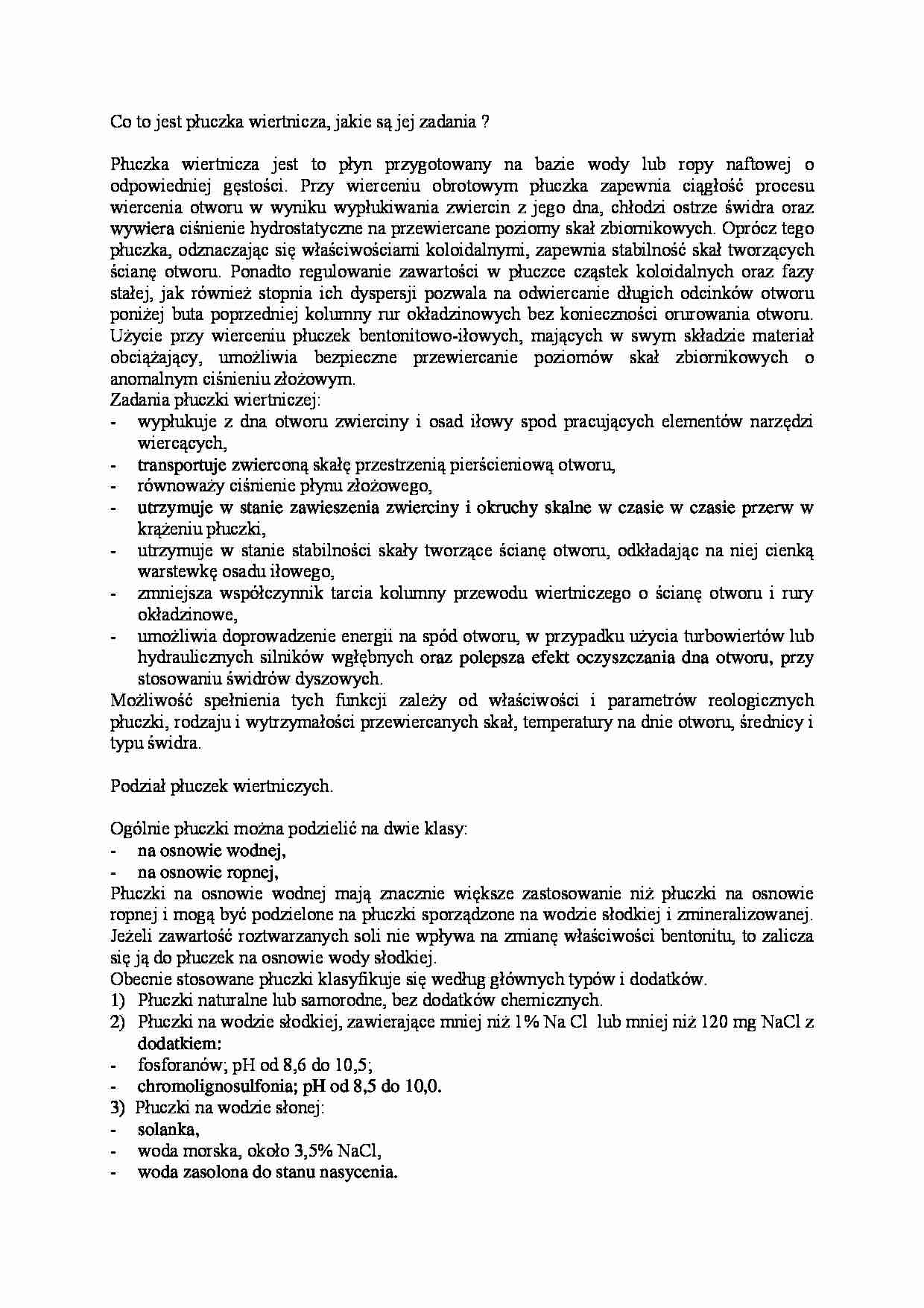 Płuczki wiertnicze-opracowanie - strona 1