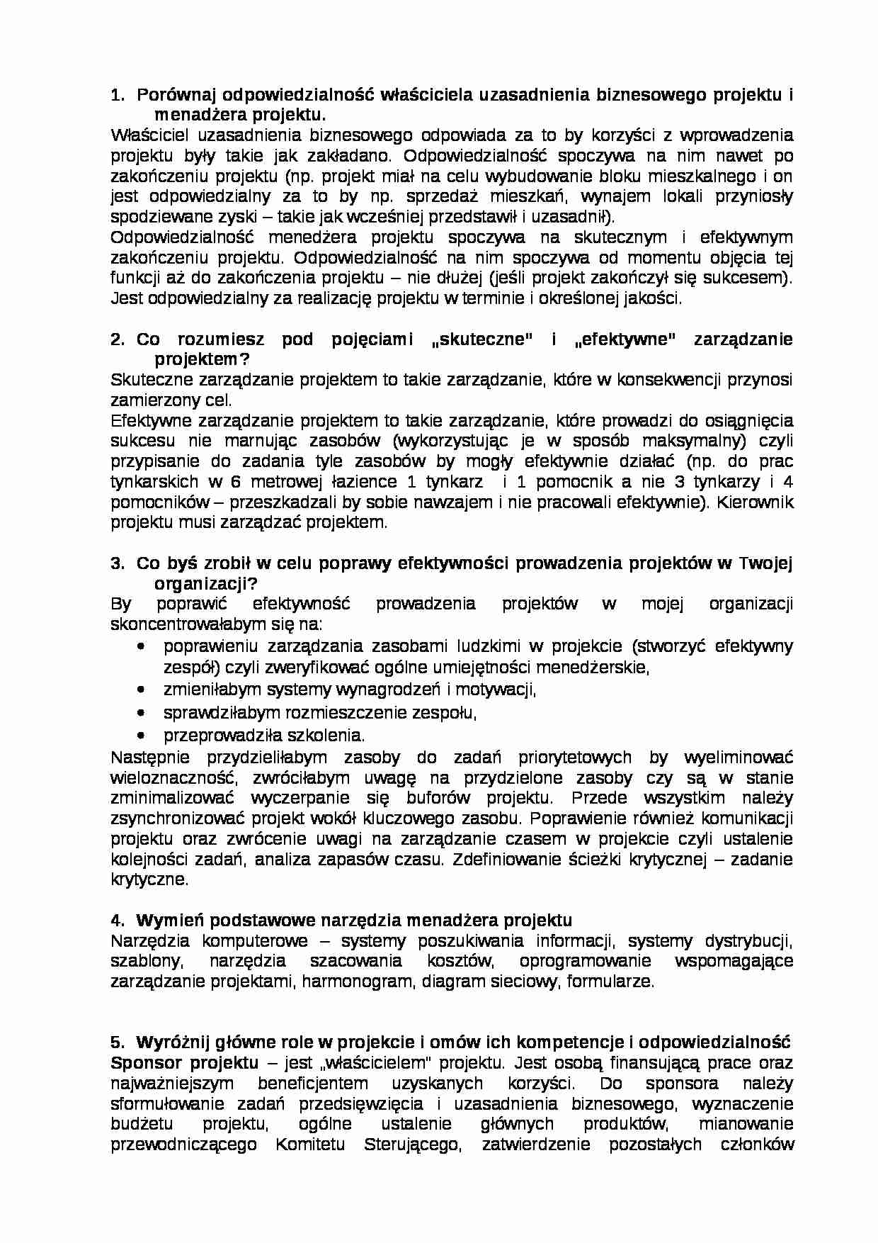 Ekonomika w górnictwie-pytania i odpowiedzi - strona 1