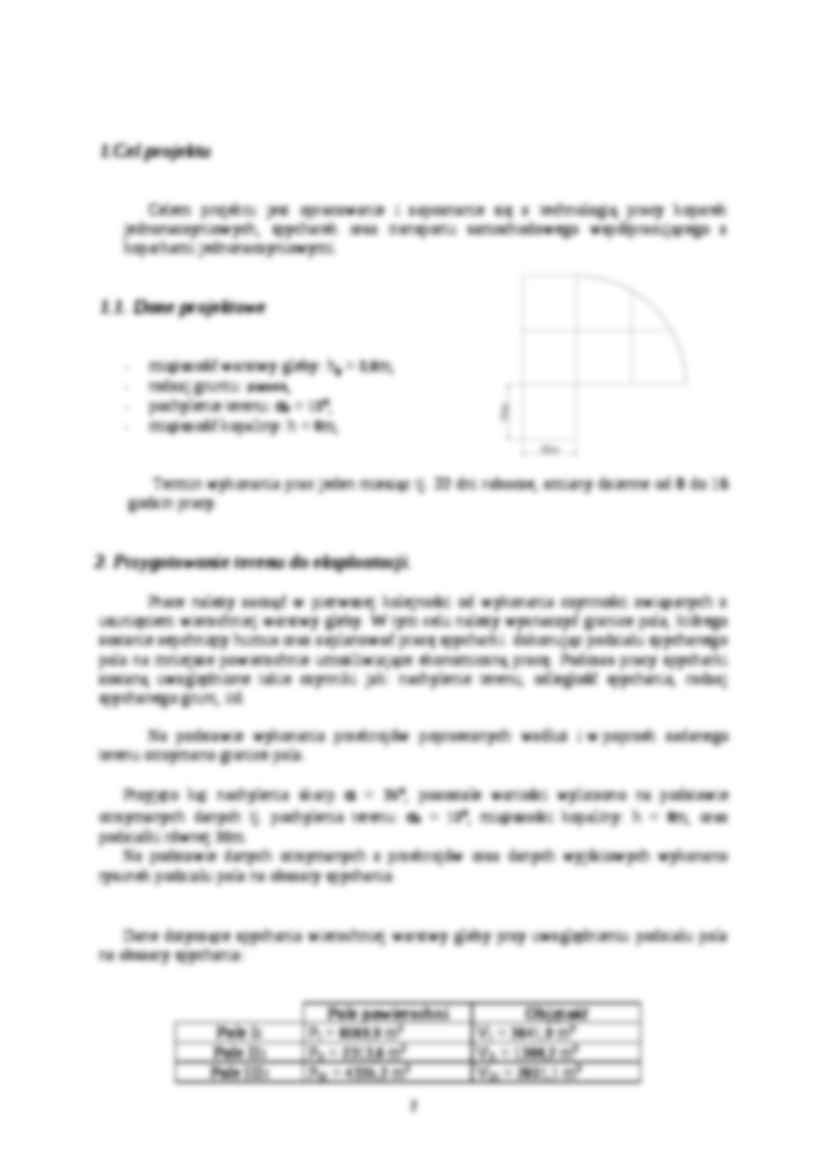 Technologia pracy koparek jednonaczyniowych oraz spycharek-projekt - strona 2
