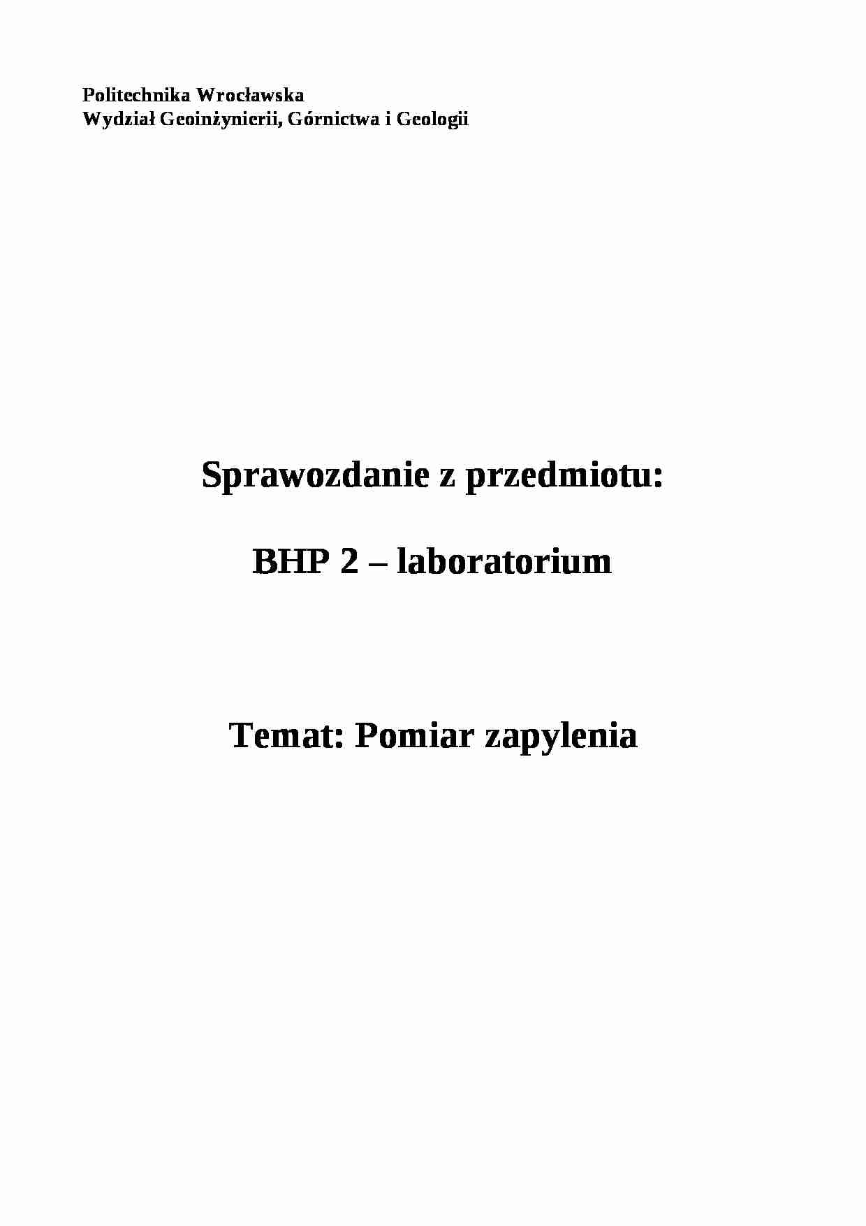 Pomiar zapylenia-ćwiczenie - strona 1