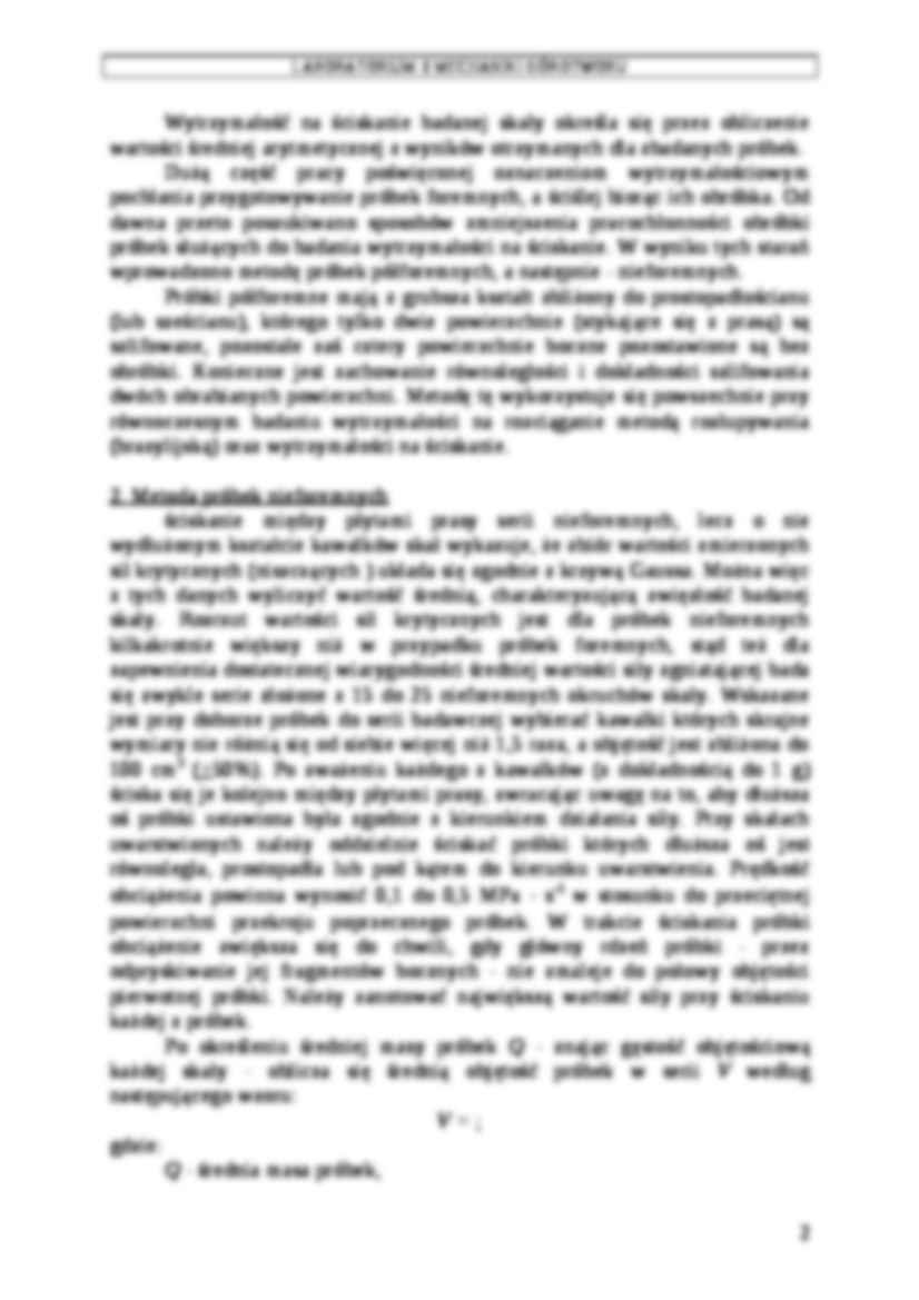 Badanie wytrzymałości na jednoosiowe ściskanie-opracowanie - strona 2