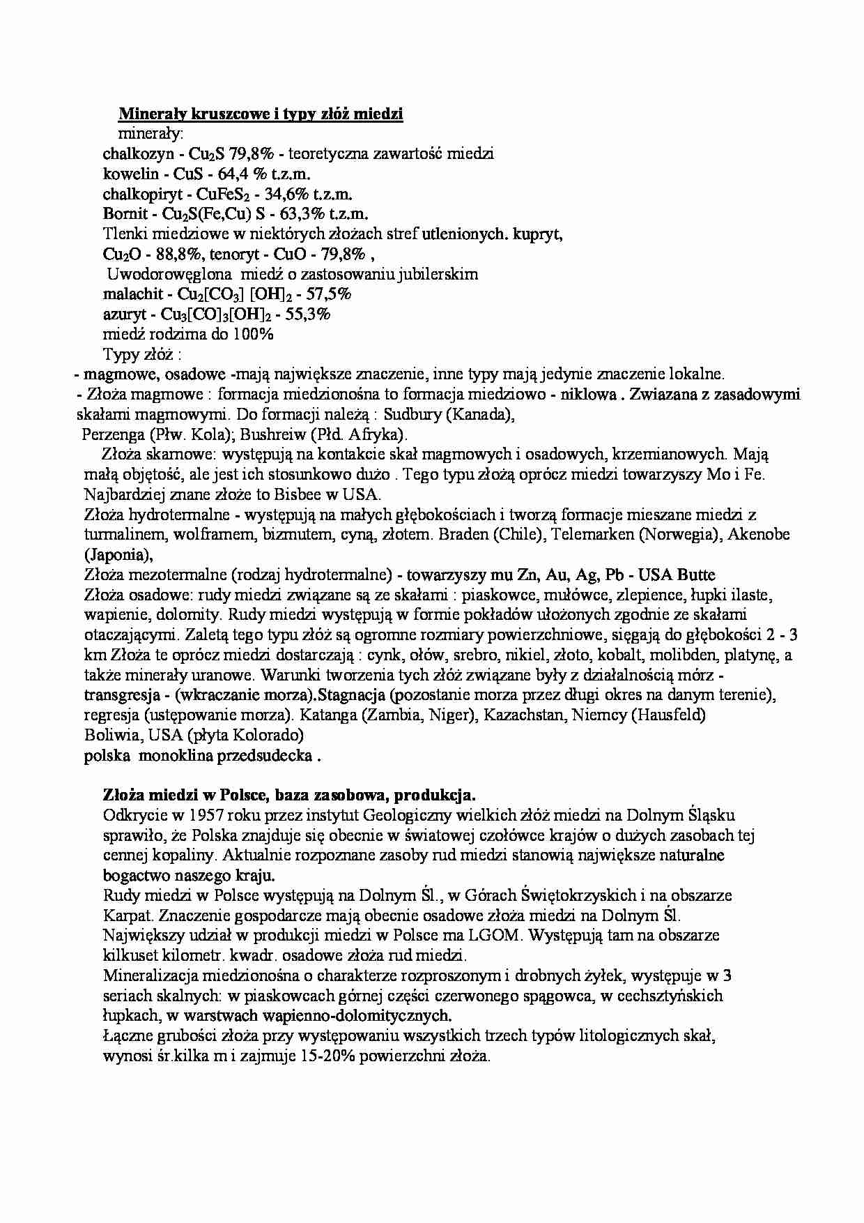 Złoża miedzi-opracowanie - strona 1
