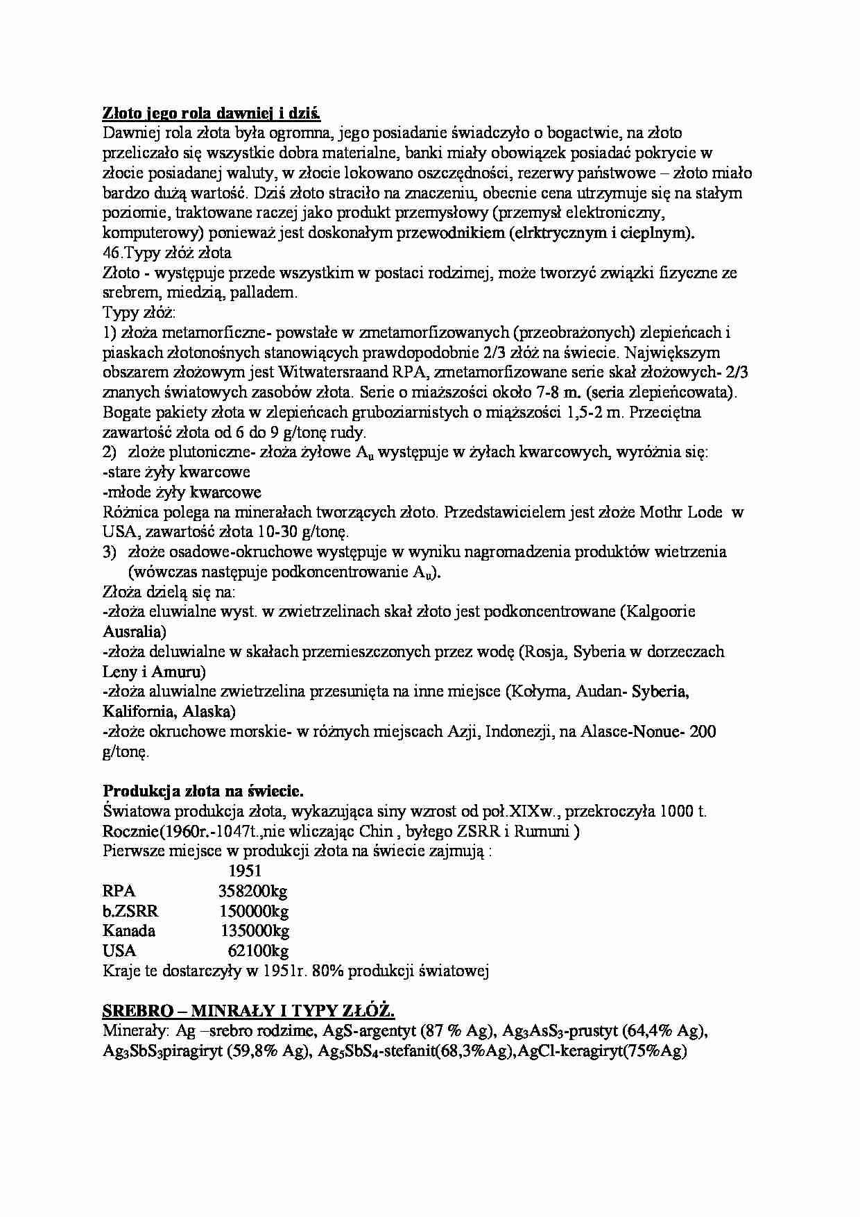 Złoto i srebro-opracowanie - strona 1