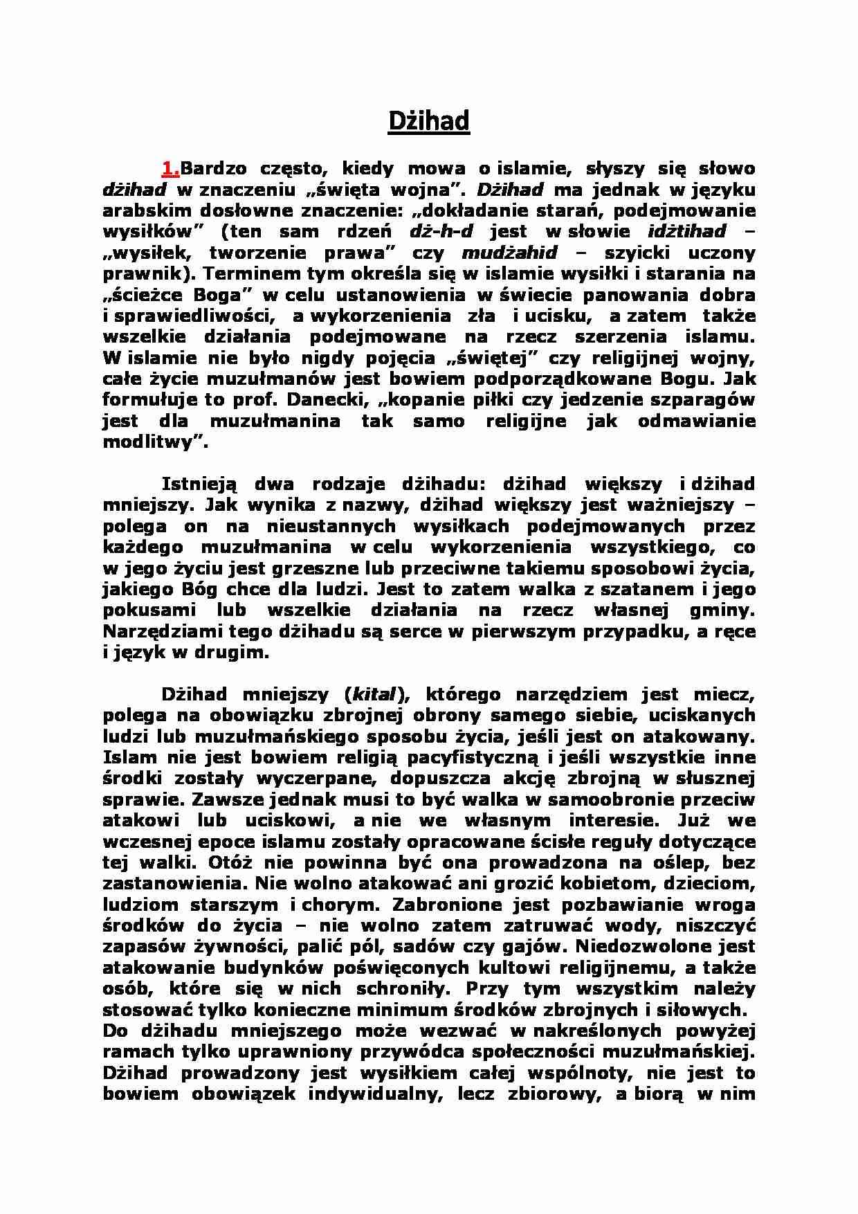 Dżihad-opracowanie - strona 1