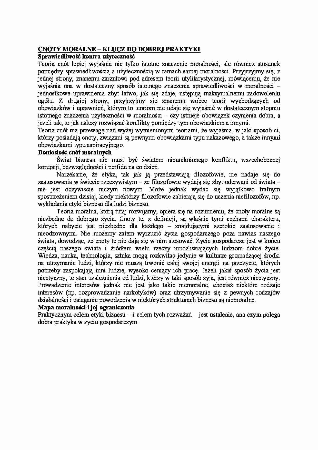 Cnoty moralne-opracowanie - strona 1