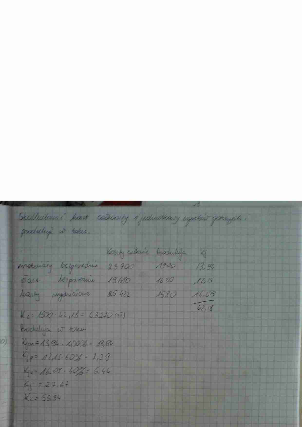 Rachunek kosztów dla inzynierów-przykładowe pytania oraz zadania na egzamin - strona 1