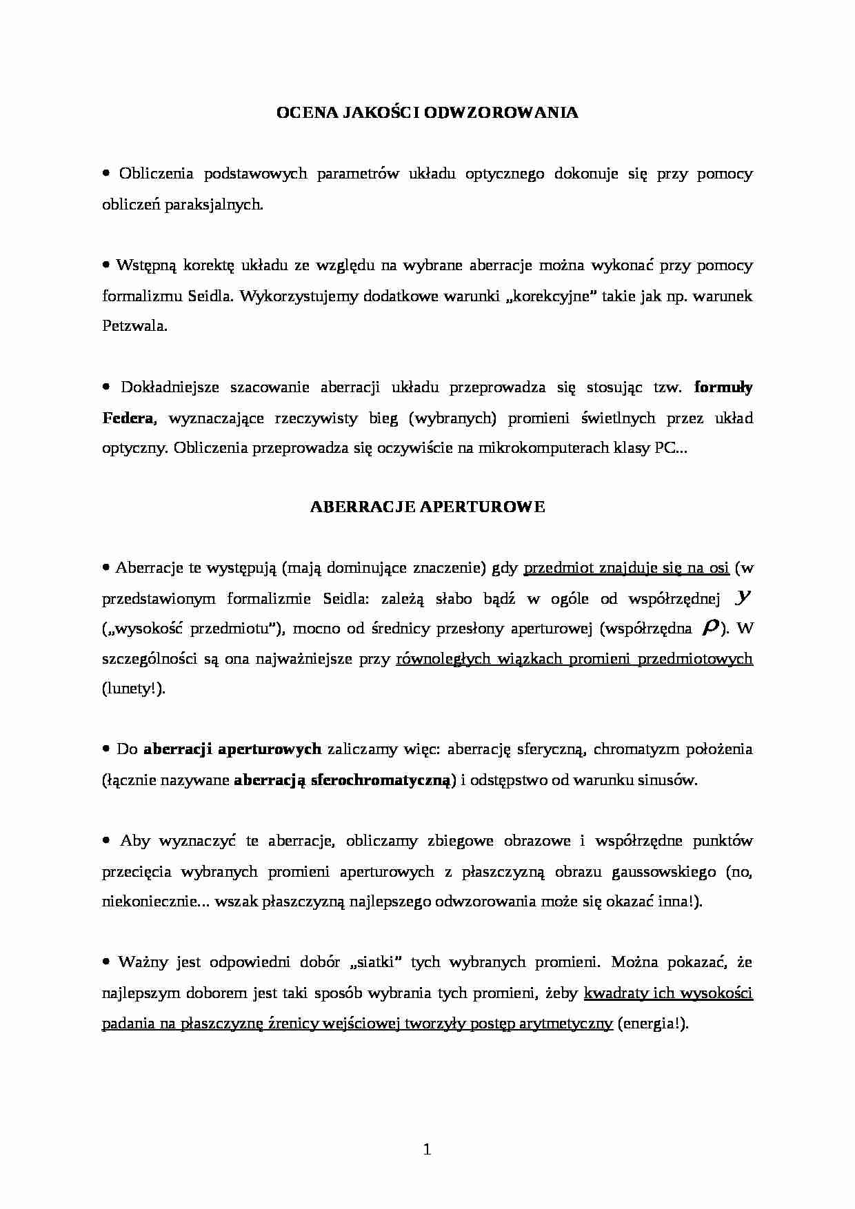 Ocena jakości odwzorowania-opracowanie - strona 1