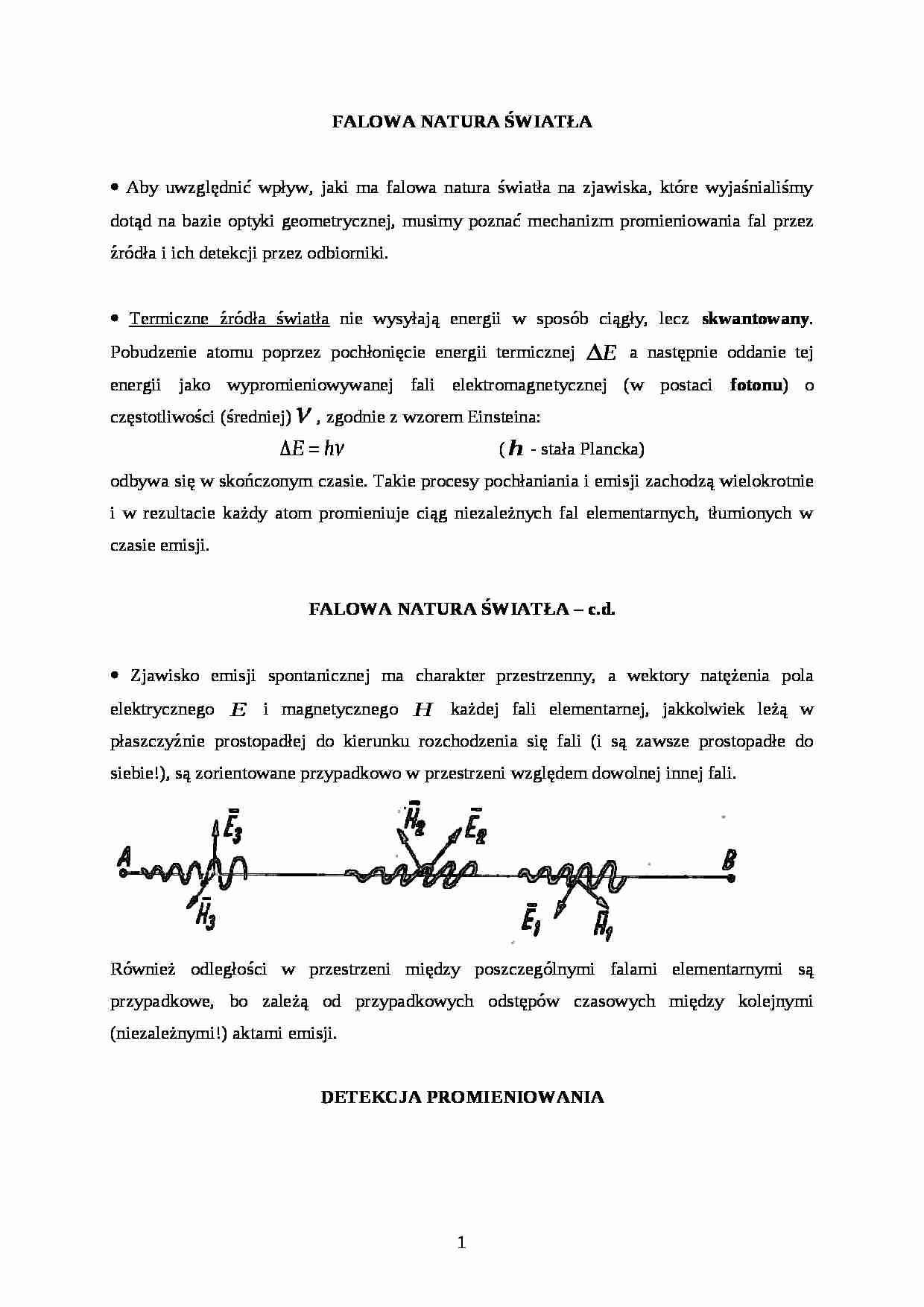 Falowa natura światła-opracowanie - strona 1