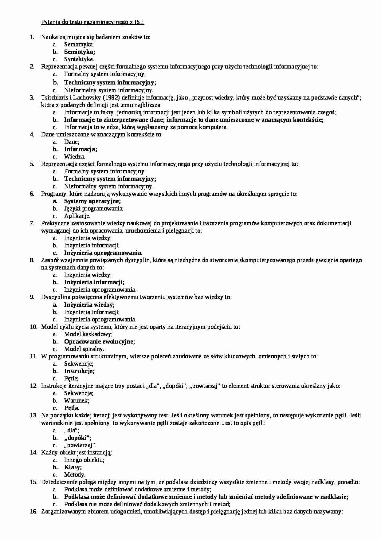 Inżynieria systemów informacyjnych-test - strona 1