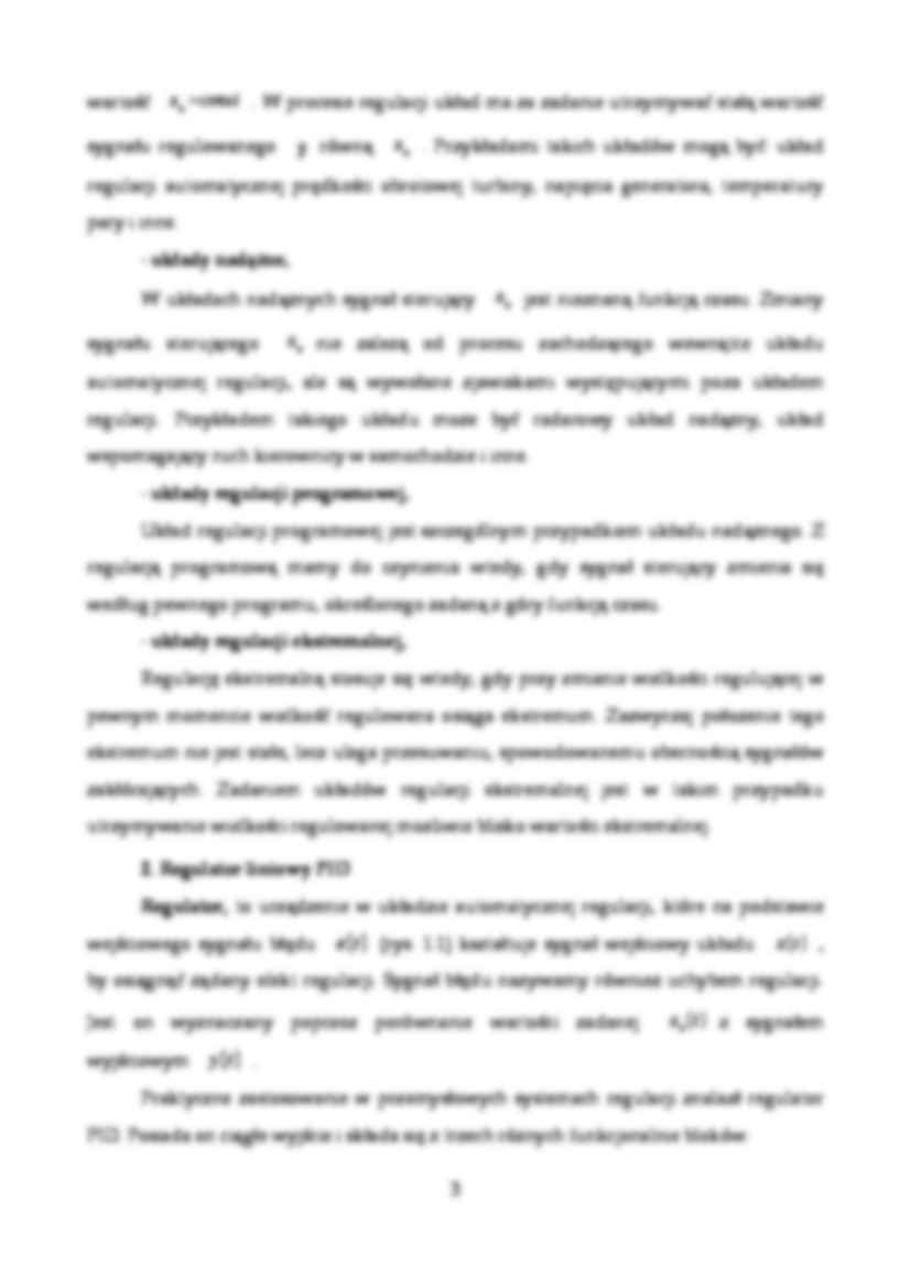 Dobór parametrów regulatora - symulacja komputerowa-sprawozdanie z laboratorium - strona 3