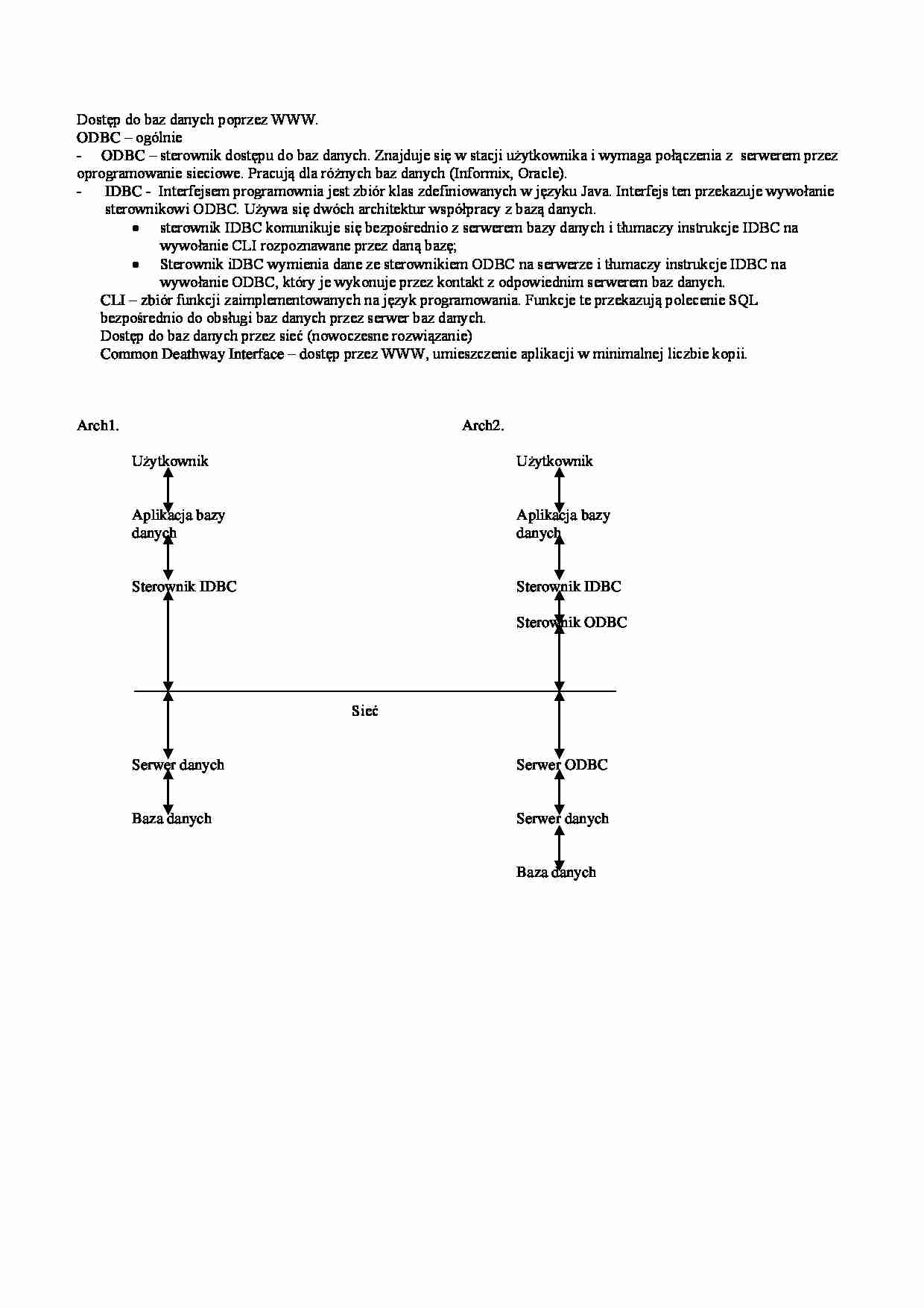 Dostęp do baz danych poprzez WWW-opracowanie - strona 1
