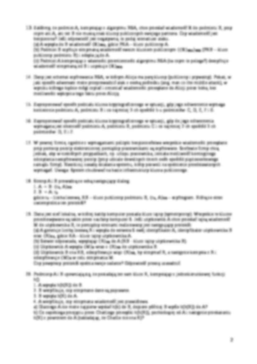 Bezpieczeństwo i ochrona danych-pytania z egzaminów - strona 2