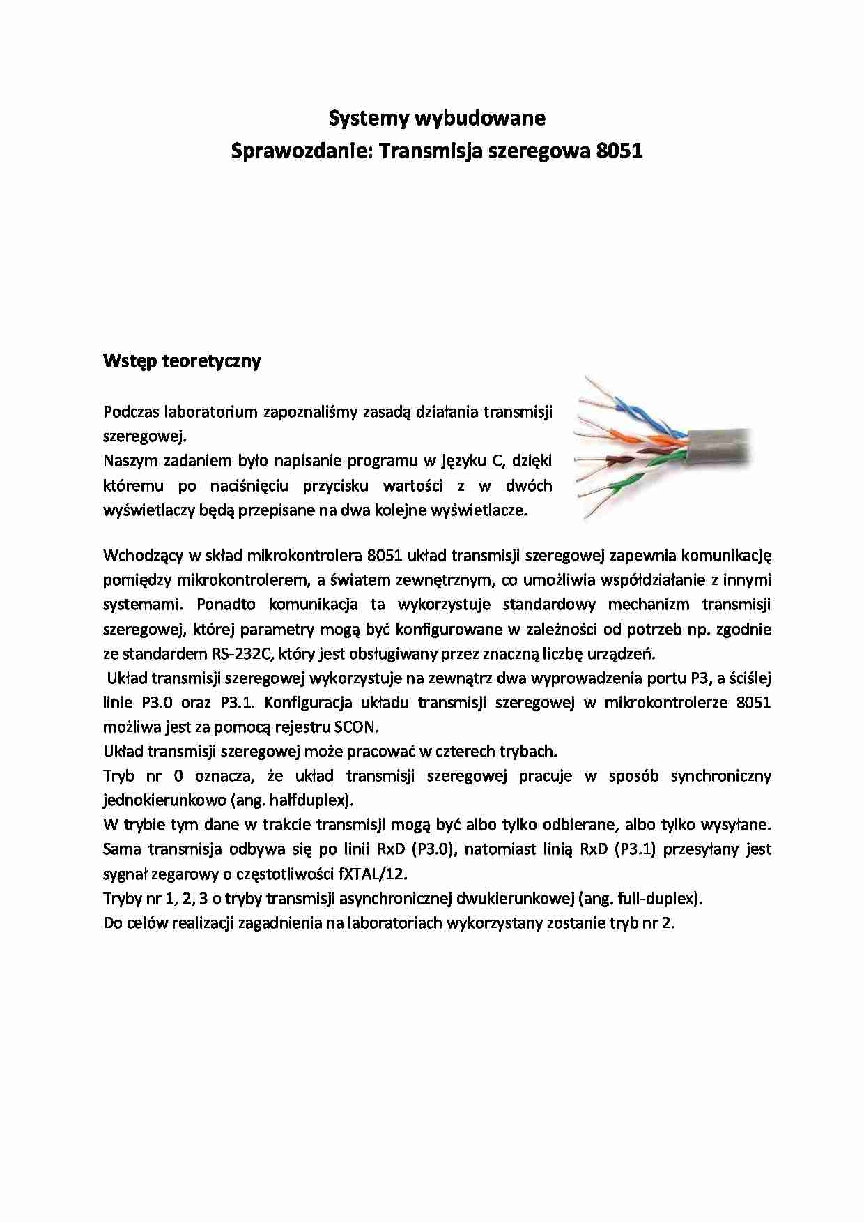 Transmisja szeregowa 8051-opracowanie - strona 1